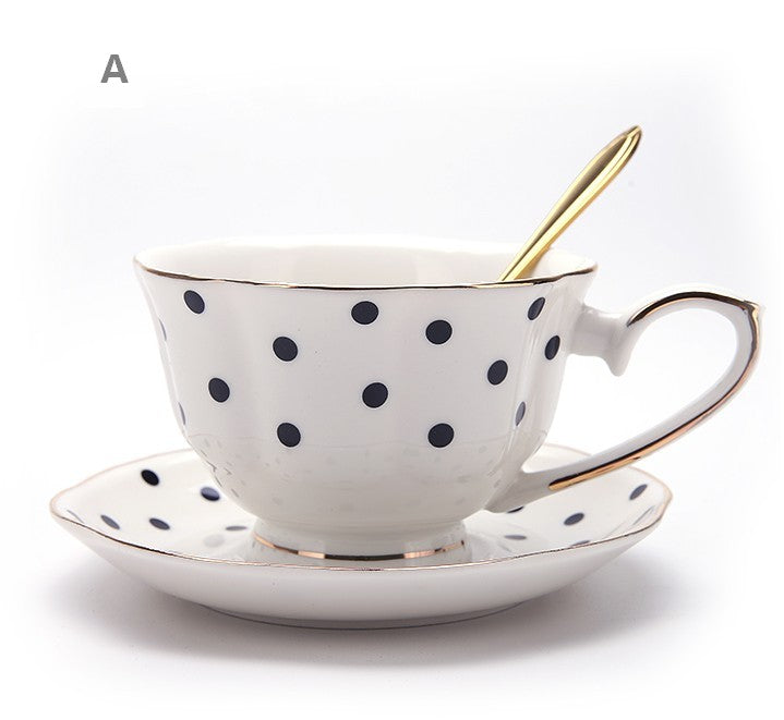 Elegant Ceramic Coffee Cups & British Tea Cups Set - Unique Porcelain Cup and Saucer with Creative Bone China Design - Perfect for Afternoon Tea, Coffee Break, and Gift Giving
