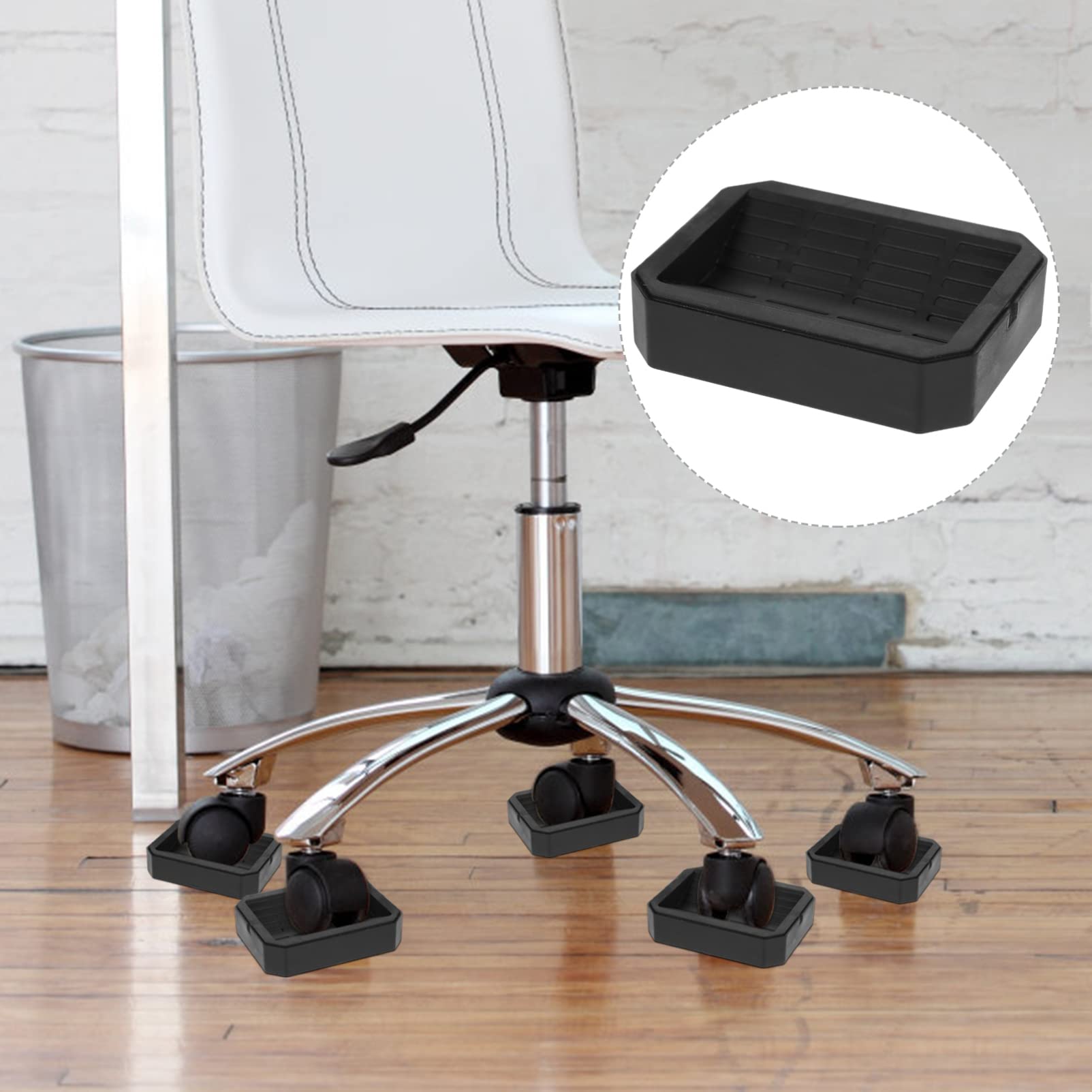 8-Piece Anti-Skid Silicone Wheel Pads for Furniture - Non-Slip Caster Cups & Bed Wheel Stoppers - Perfect for Chairs, Beds, Sofas & Office Furniture to Prevent Floor Scratches & Noise Reduction