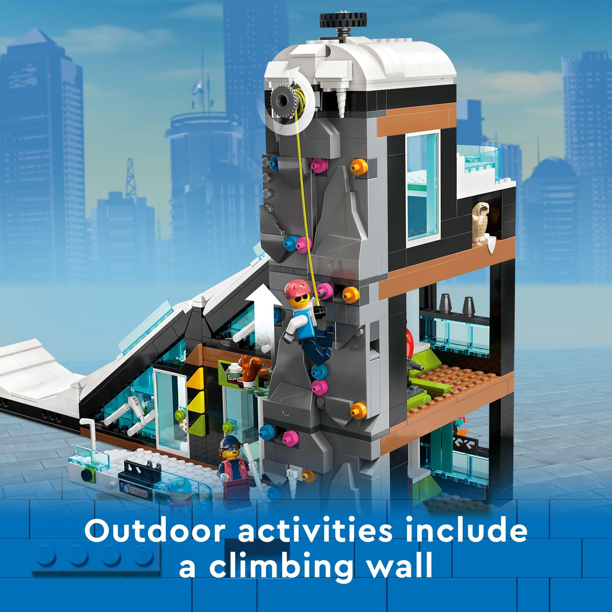 LEGO City Ski and Climbing Center Building Toy Set (60366) - 3-Level Winter Sports Playset with Ski Slope, 8 Minifigures & 2 Animal Figures - Perfect Gift for Kids & Ski Enthusiasts | Creative Winter-Themed Play for Indoor Snow Adventures