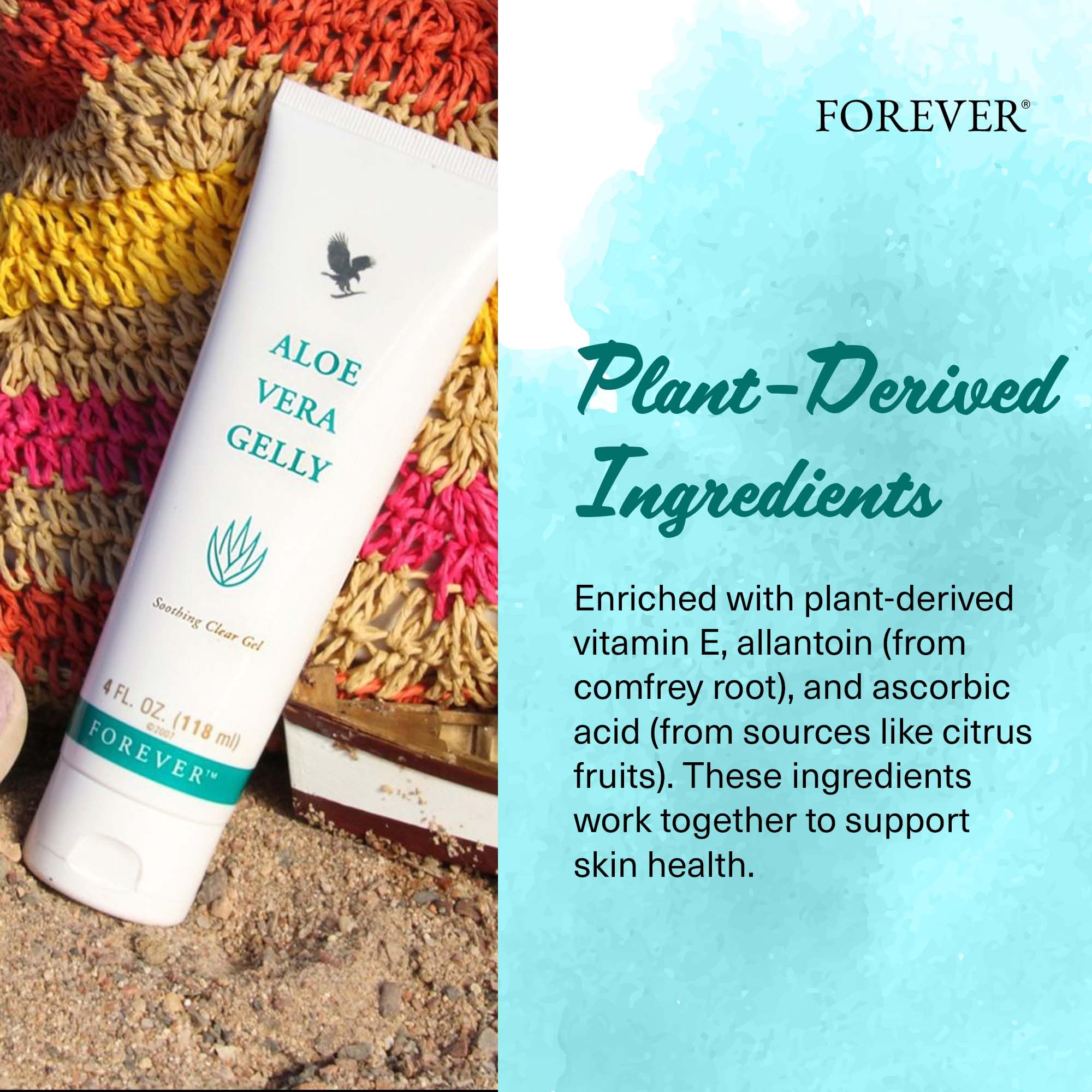 Forever Living Aloe Vera Gelly - 4 fl oz Pure Aloe Gel for Skin Soothing, Moisturizing & Conditioning | Vegan, Gluten-Free | Perfect for Sunburn Relief, Dry Skin & After-Shave Care