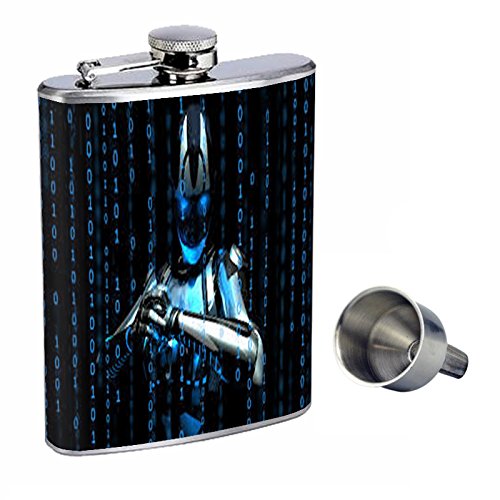 Premium 8oz Stainless Steel Whiskey Flask with Free Funnel - Leakproof & Stylish Design for Outdoor Adventures, Camping, Gifts & Travel (Model D-004)