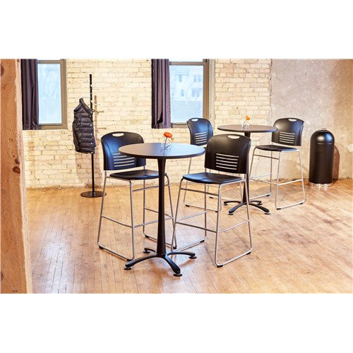 Safco Vy Plastic Bistro Height Sled Base Chair 4295 - Lightweight Stackable Bar Stool for Kitchen, Cafe & Restaurant Dining - Perfect for Home, Office & Commercial Use