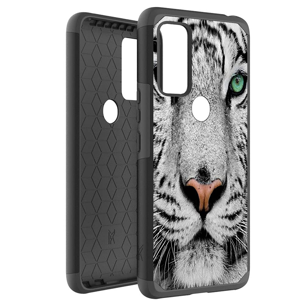 Shockproof White Tiger Phone Case for AT&T Radiant Max 5G & Cricket Dream 5G - Dual Layer Hybrid Hard Cover with Premium Protection | Perfect for Outdoor Adventures, Gym Workouts & Daily Use