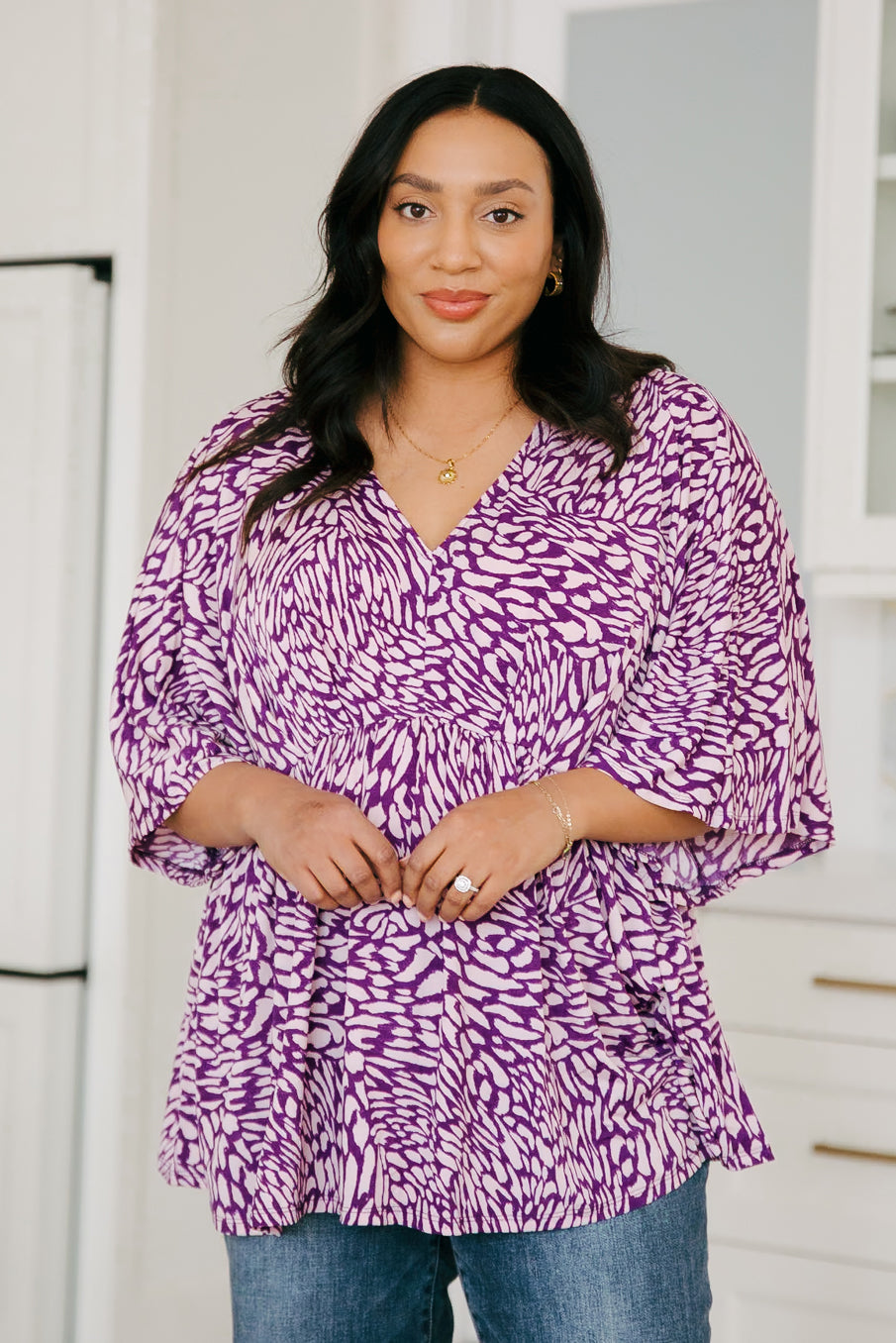 Dearest Dreamer Peplum Top in Painted Purple | Women's Fashion Blouse | Perfect for Date Night & Special Occasions
