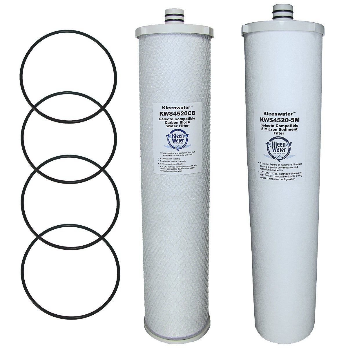 Kleenwater Water Filter 2-Pack Replacement Compatible with Selecto Scientific MF 620 C System - Includes O-Rings for Leak-Proof Installation | Perfect for Home, Office & Laboratory Water Purification