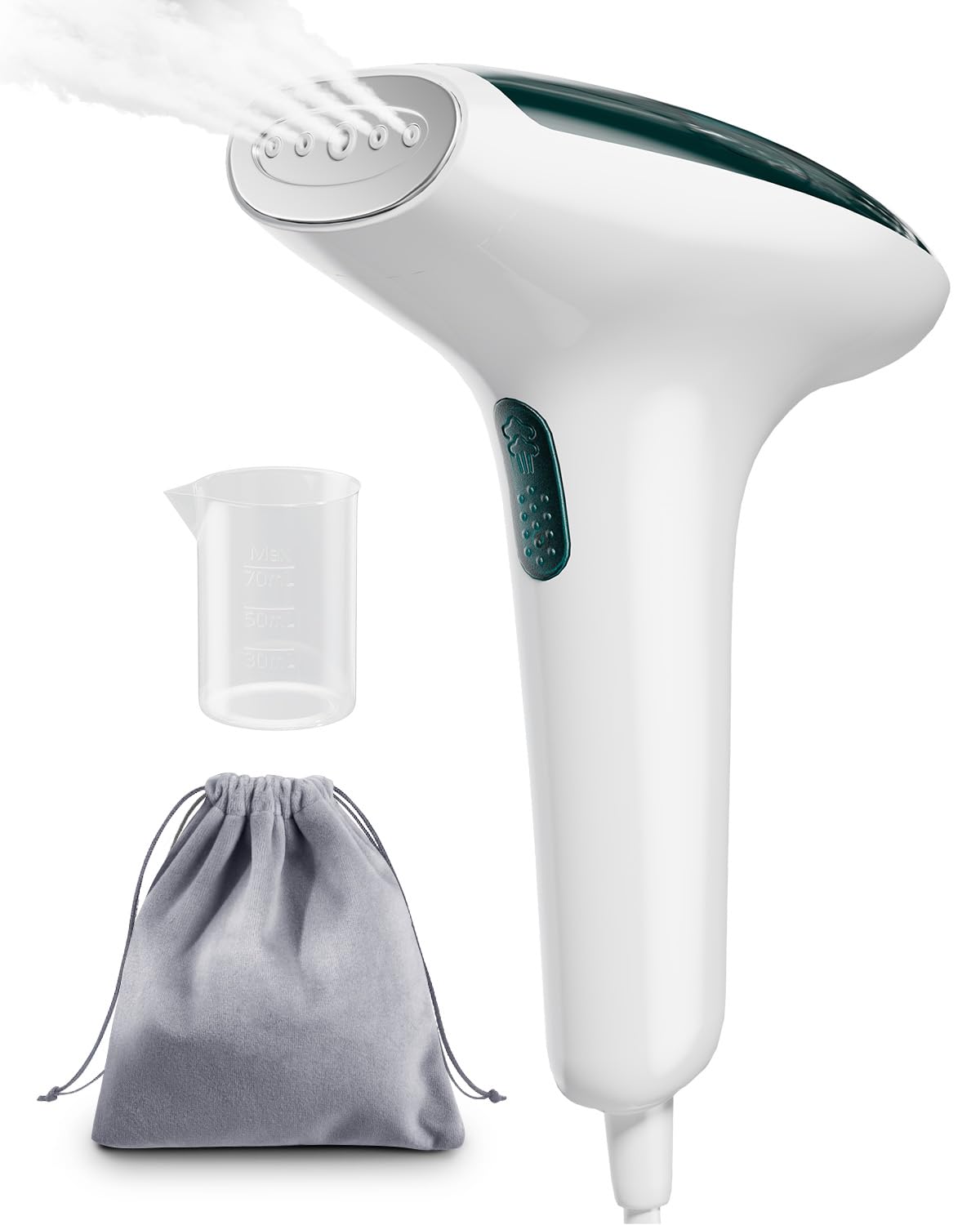 CPWORLD Steamer for Clothes - Portable Mini Travel Garment Steamer with 20-Second Fast Heat-up | Strong Penetrating Steam | Handheld Steamer for Home, Office & Travel | Includes Water Cup & Storage Bag | Perfect for Wrinkles Removal, Suit Care & Hotel Use