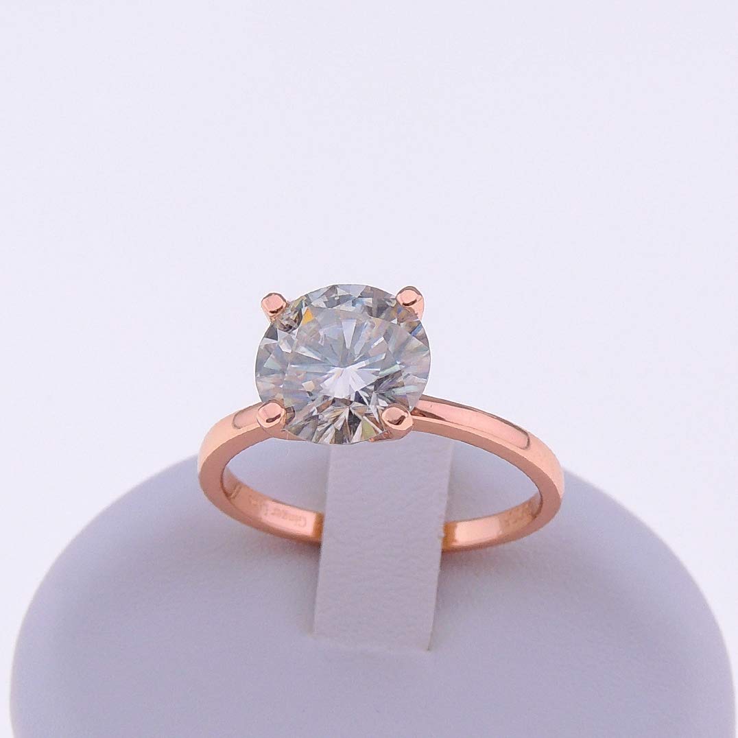 Ginger Lyne 3 Ct Solitaire Moissanite Engagement Ring for Women - White Gold over Sterling Silver, Diamond Alternative Wedding Band | Perfect for Proposals, Bridal Gifts & Anniversary Celebrations