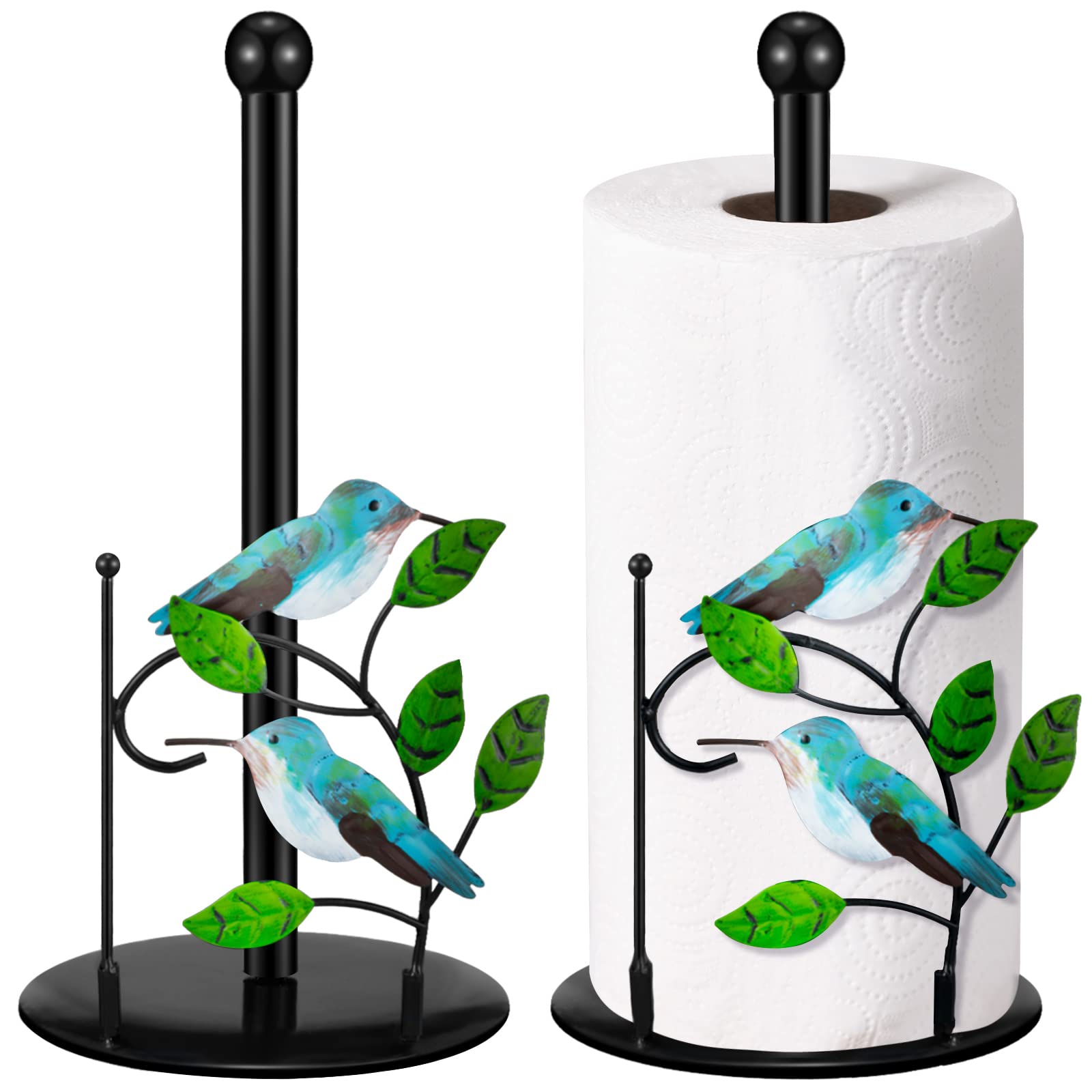 Peryiter Decorative Metal Paper Towel Holder Stand - Countertop Kitchen & Bathroom Roll Dispenser with Base for Living Room, Dining Table - Bird Design for Stylish Home Decor | Perfect for Kitchen, Bath, Office & Dining Areas