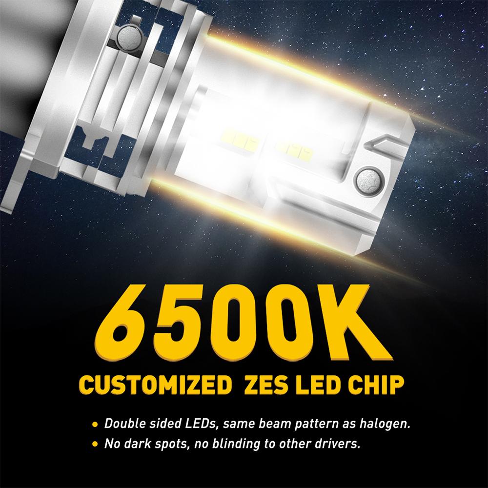 H4 9003 LED Headlight Bulbs - 15000LM Per Set, 6500K Xenon White - High/Low Beam Replacement for Cars, Trucks, SUVs - Perfect for Night Driving and Foggy Conditions