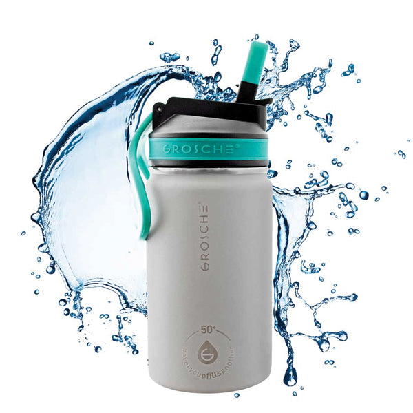 GROSCHE Lil Chill Kids Insulated Sip Flask - BPA-Free Stainless Steel Water Bottle for Boys & Girls, Leak-Proof & Durable for School, Sports & Outdoor Activities