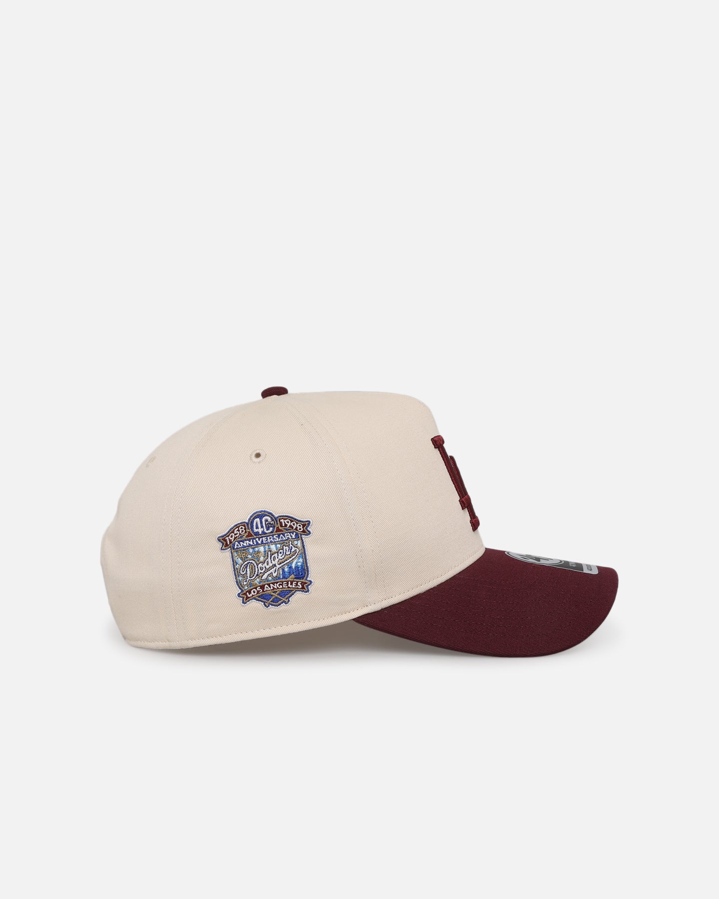 Los Angeles Dodgers 'Two Tone Dodgers' 47 MVP DT Snapback Hat - Dark Maroon Adjustable Baseball Cap for Men & Women - Perfect for Games, Fan Gear, and Streetwear Fashion