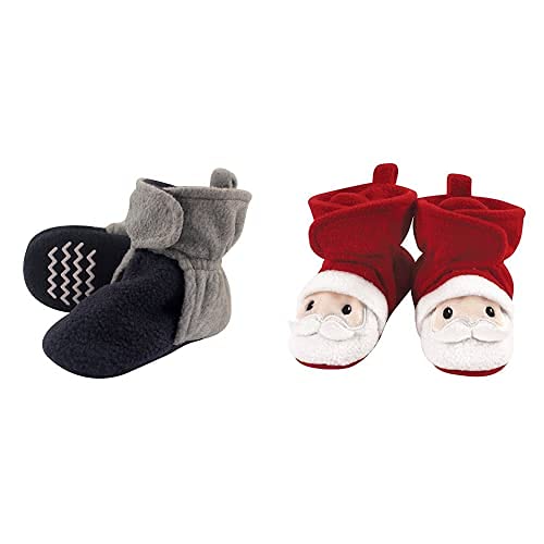 Hudson Baby Fleece Booties 2-Pack, Navy/Gray, 6-12M - Cozy Winter Footwear