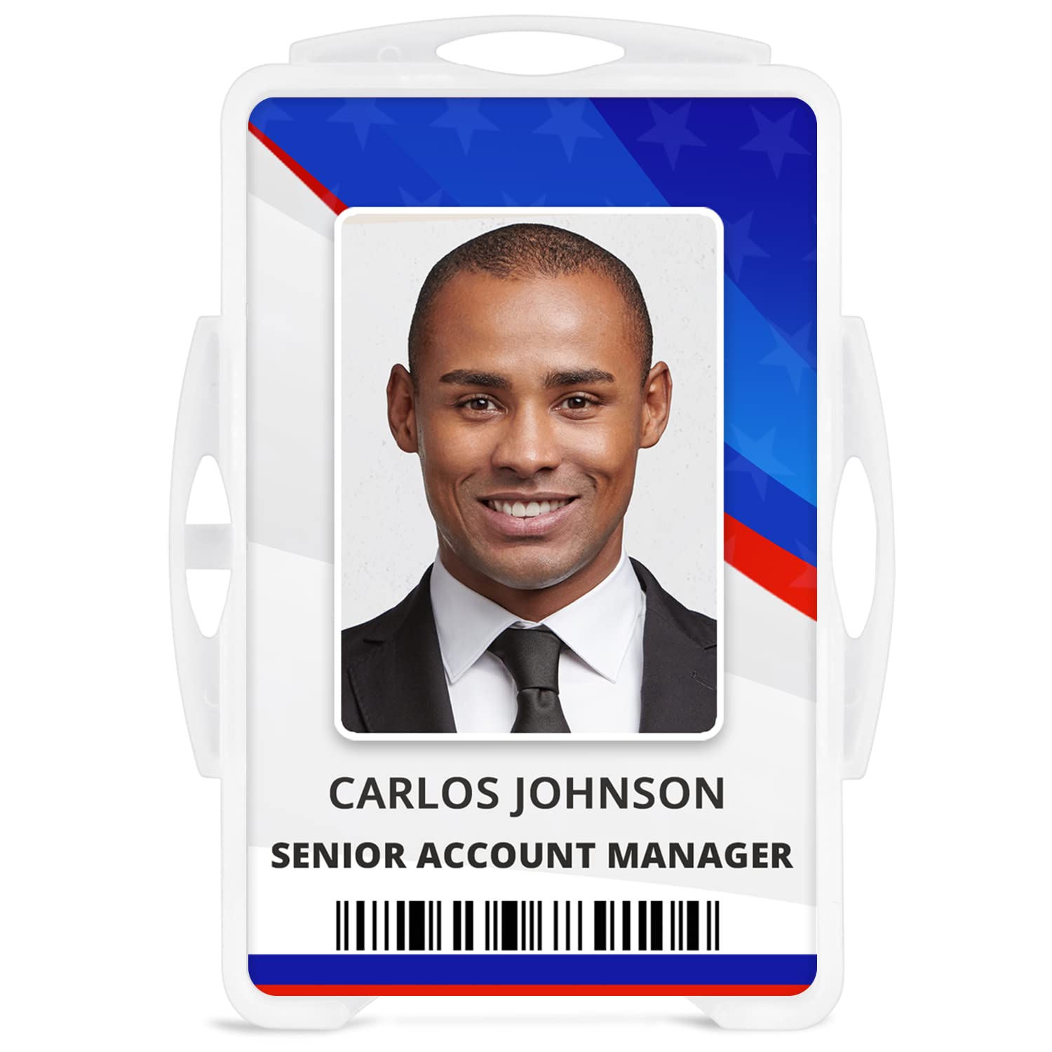 Clear Frosted Hard Plastic ID Badge Holder (5 Pack) - Heavy Duty Rigid Access Card Holder for Work, School & Events | Mifflin Badge ID Card Holder