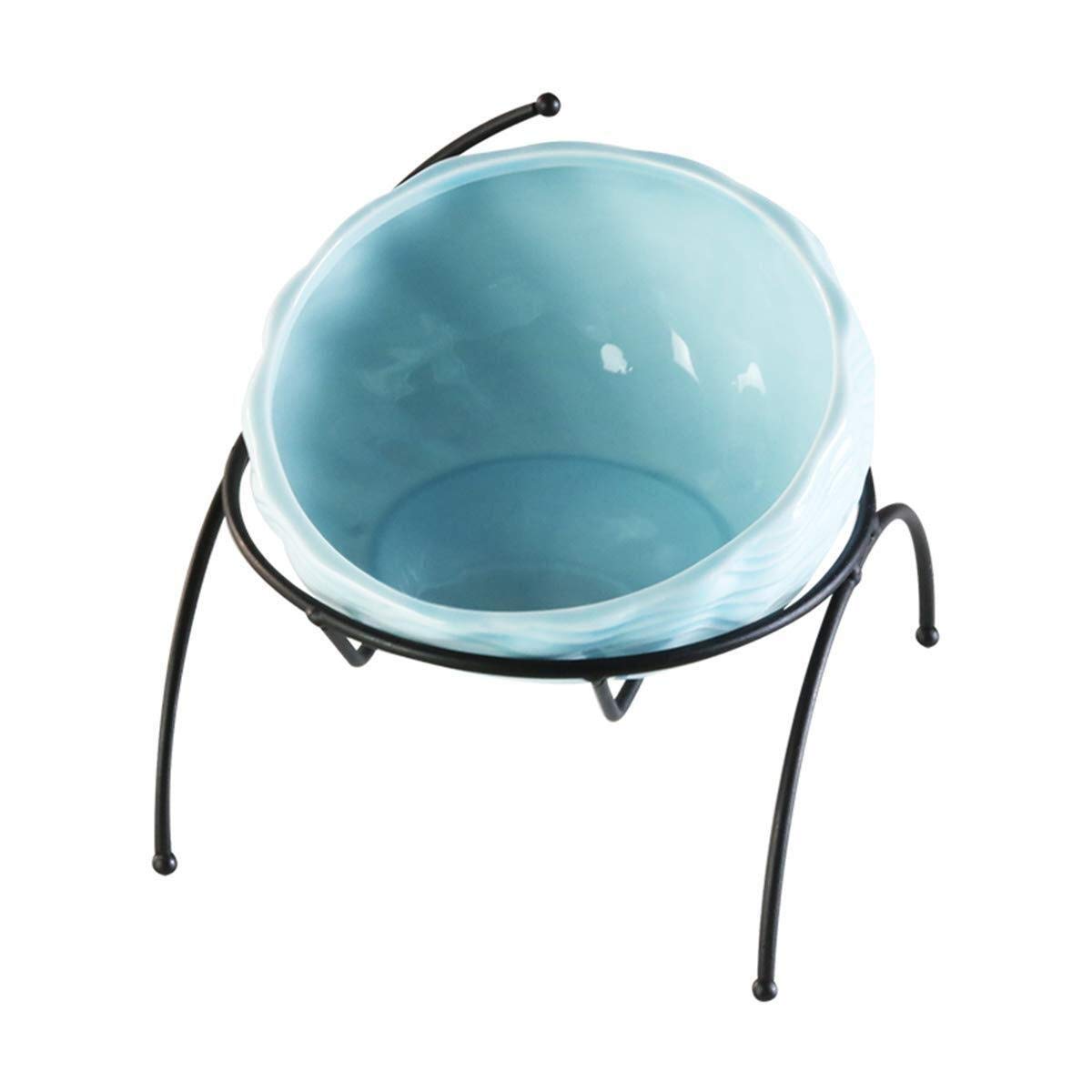 Elevated Ceramic Pet Bowls Set - Raised Cat & Dog Feeder with Tilted Design & Stainless Steel Stand | Perfect for Small to Medium Pets, Helps Improve Digestion & Reduce Neck Strain - Ideal for Home, Kitchen or Pet Feeding Station