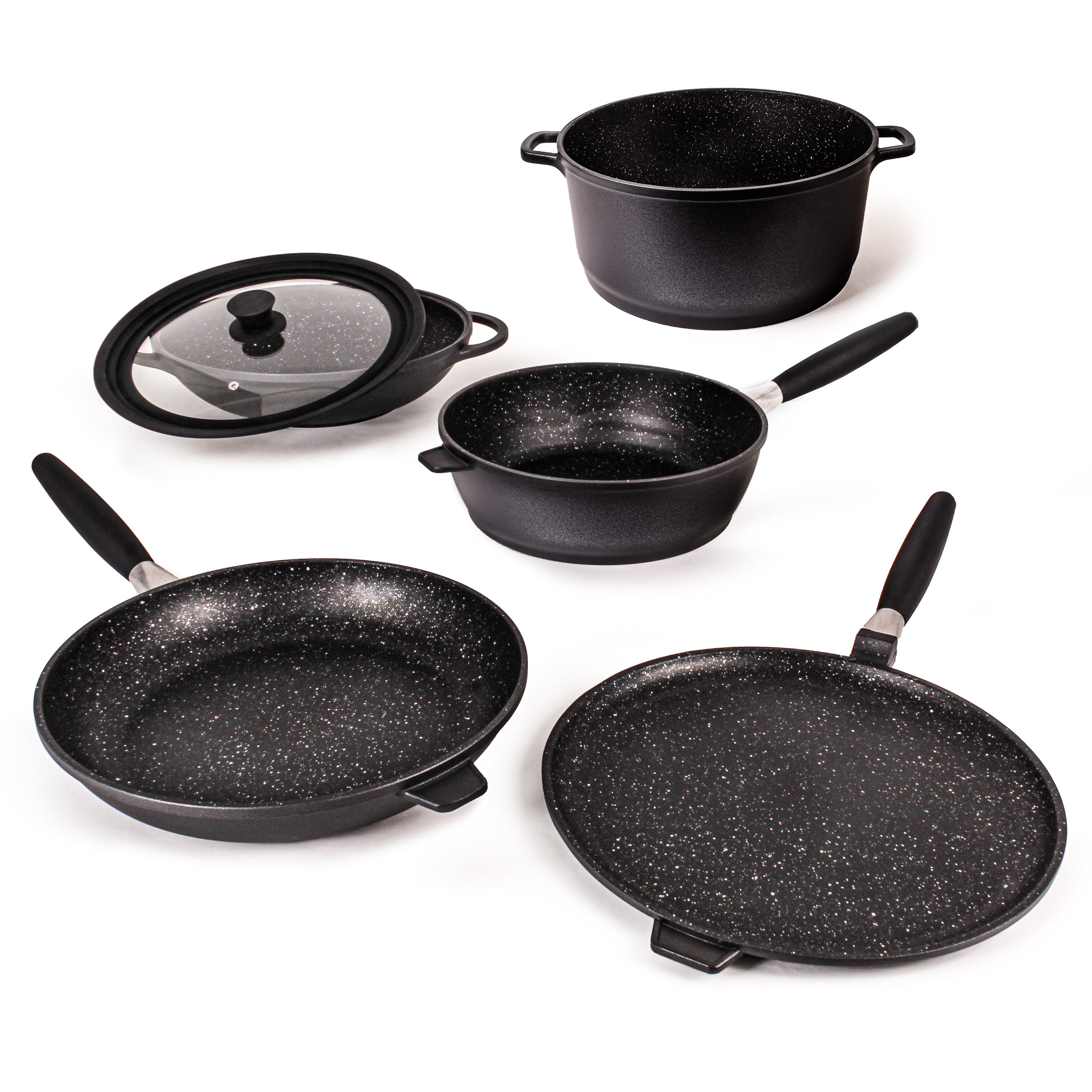 BergHOFF EuroCAST 6-Piece Nonstick Cookware Set - Premium Induction Compatible Pots and Pans for Professional Chefs & Home Cooking | Perfect for Sautéing, Frying, and Simmering
