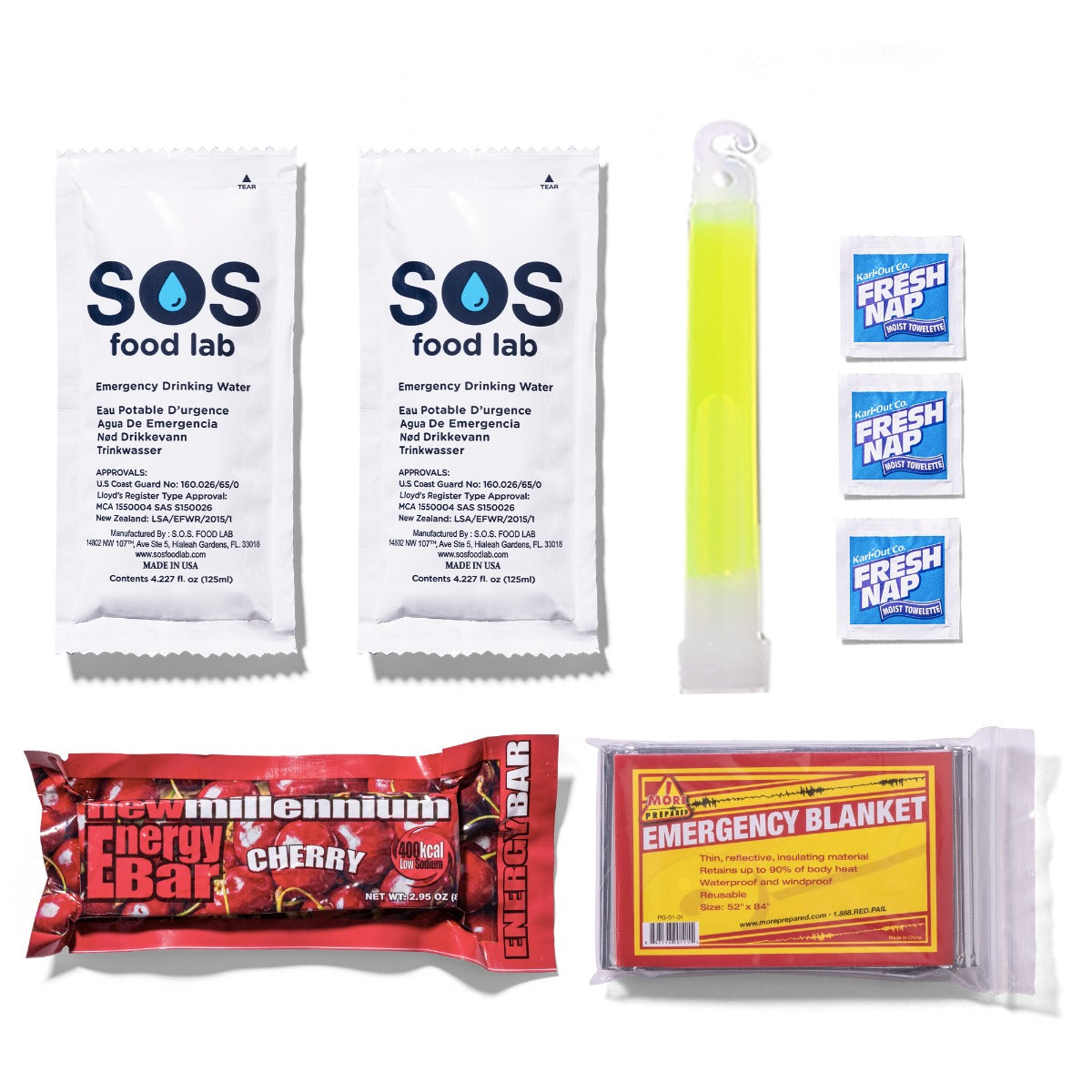 1 Day Kids Survival Kit in Bag - Emergency Preparedness for Children, Outdoor Adventures & Camping Essentials