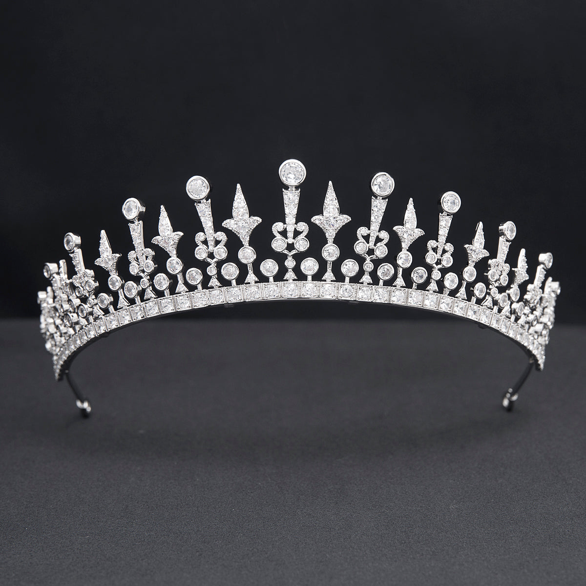 Royal Replica Cubic Zirconia Wedding Tiara - Crystal Bridal Crown for Bride CH10385 | Perfect for Weddings, Prom, Pageants & Special Occasions