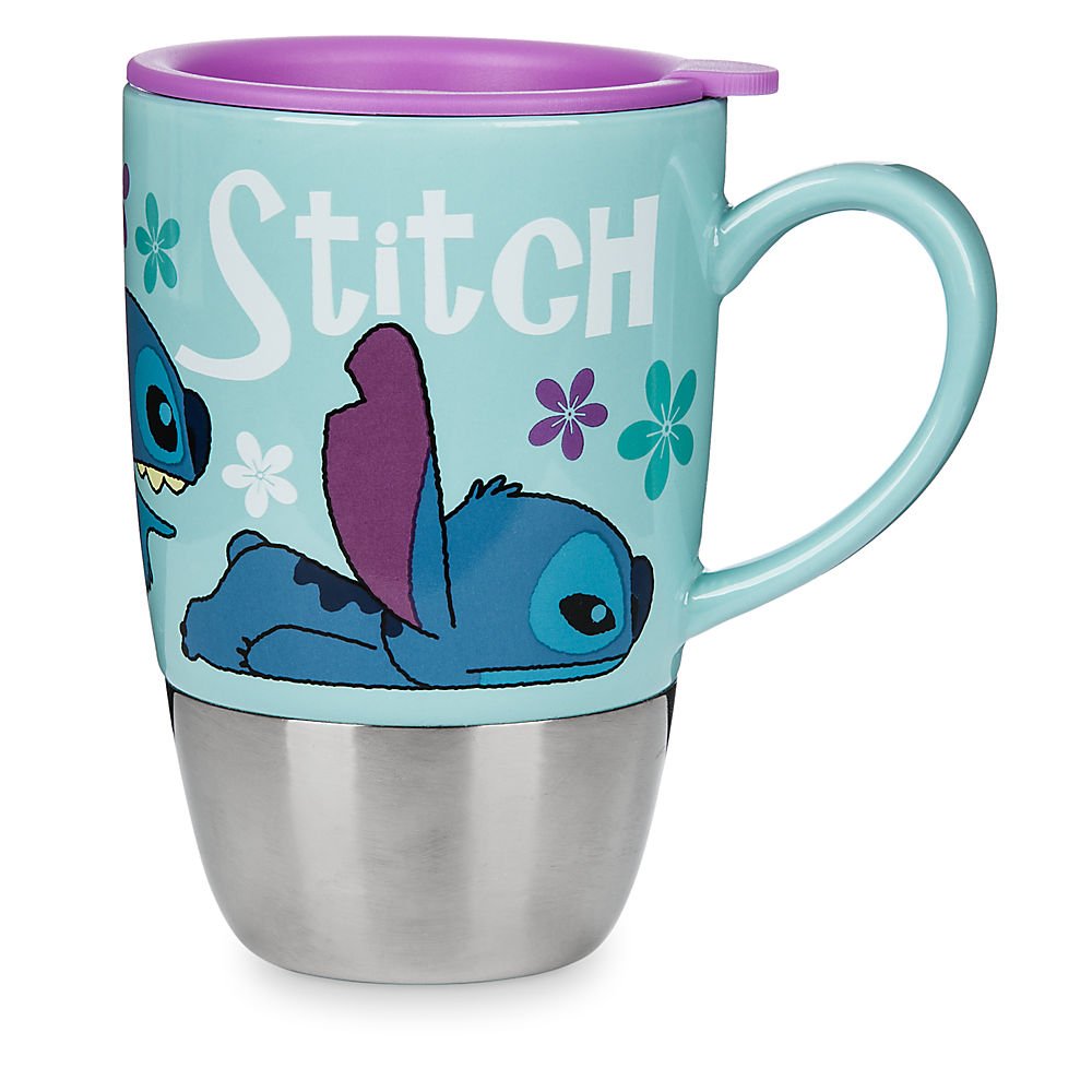 Disney Stitch Ceramic Travel Mug with Lid - Insulated Coffee Cup for Hot & Cold Drinks - Perfect for Home, Office, and Travel