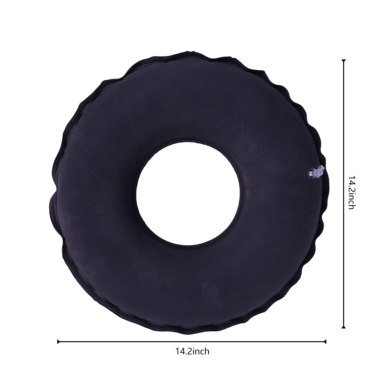 **Inflatable Seat Cushion for Tailbone Pain & Hemorrhoid Relief - Portable Donut Pillow for Office, Wheelchair, Travel - Includes Air Pump (Round) - Comfortable Support for Long Sitting, Driving & Post-Surgery Recovery**