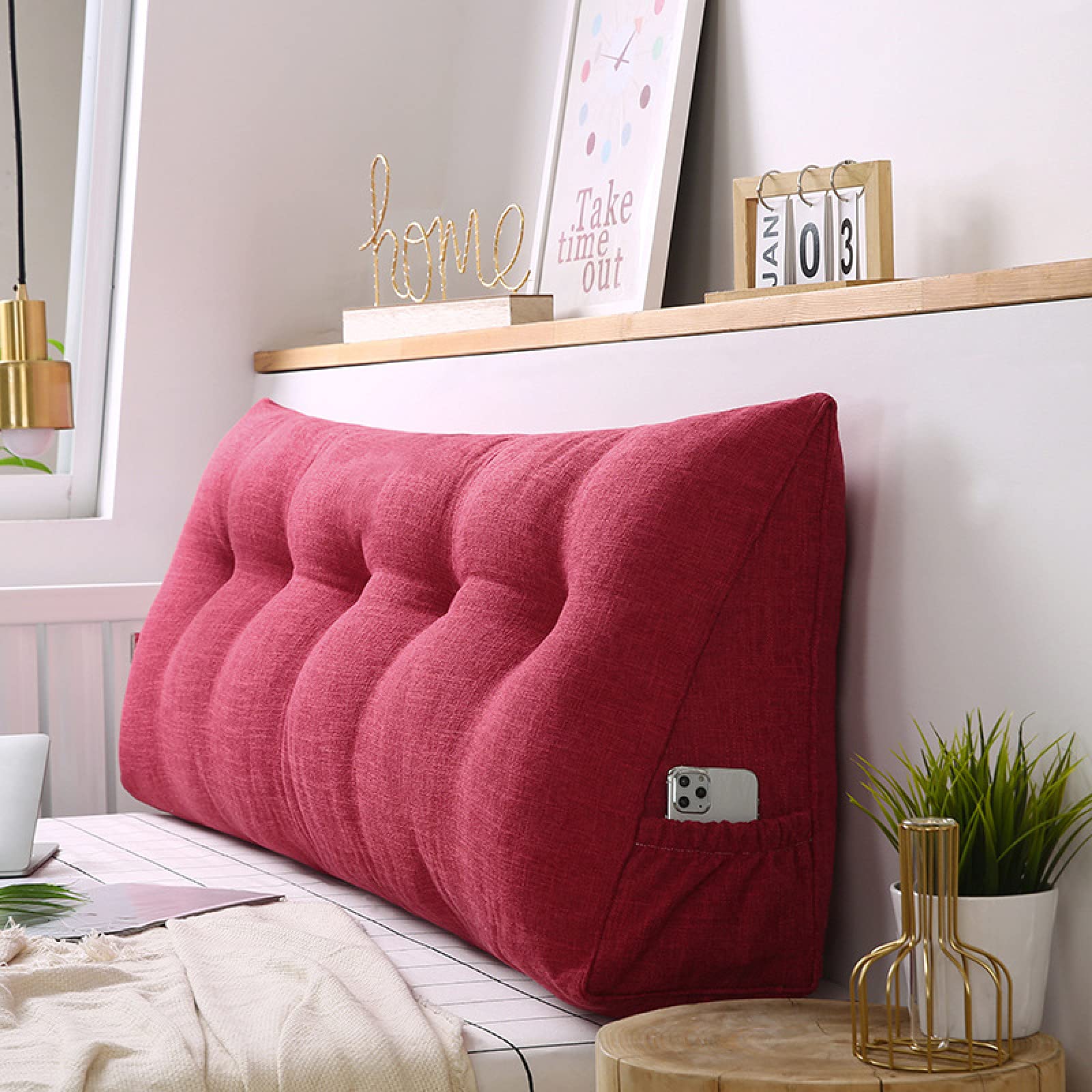 Comfortable Padded Headboard Pillow for Daybed & Big Bed - 71x20 Inch Wedge Backrest with Lumbar Support - Perfect for Reading, Relaxing & Bed Rest (T-71inx20in)