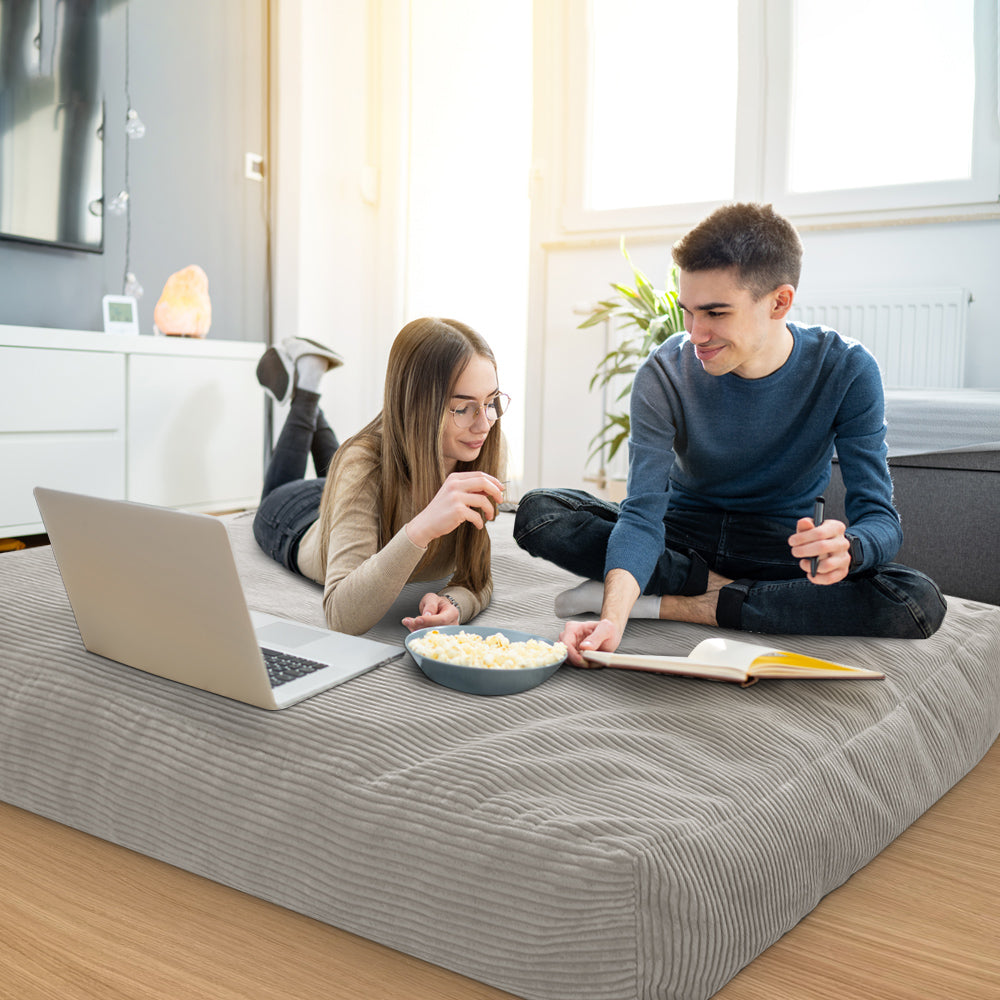 MAXYOYO Giant Bean Bag Bed - Corduroy Convertible Chair & Floor Mattress for Adults | Comfortable Lounge Chair & Guest Bed for Living Room, Bedroom & Dorm
