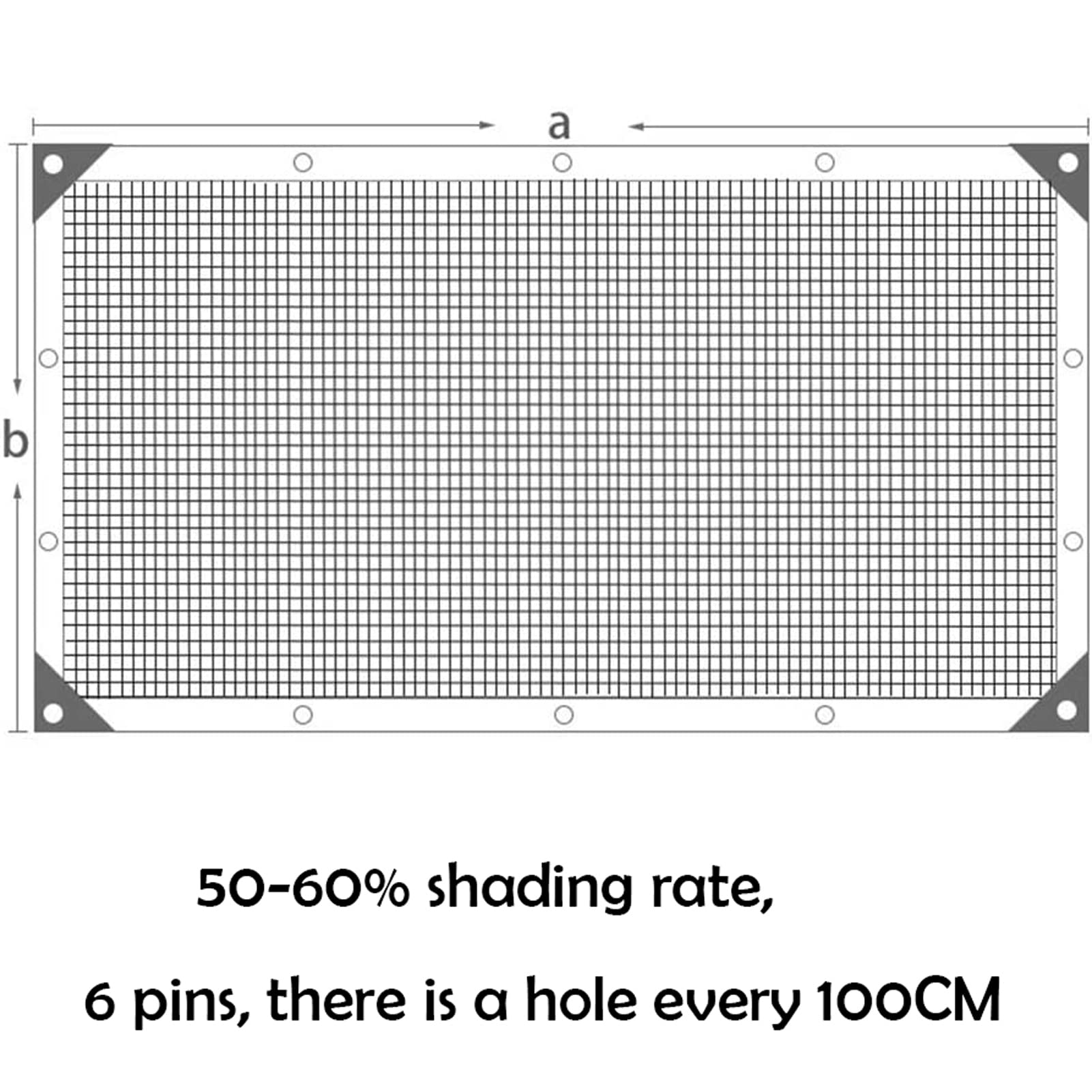 26x33ft Shade Cloth with Grommets - 50%-60% UV Blocking Garden Shade Net for Greenhouse, Pergola, Canopy & Plant Cover - Durable Black Mesh Netting with Rope - Perfect for Outdoor Sun Protection & Plant Growth
