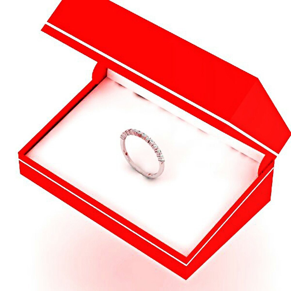 0.20 Cttw 14K Solid Gold Round Diamond Women's Dainty Anniversary Wedding Stackable Band Ring - Perfect for Bridal Sets, Stacking Rings & Everyday Elegant Jewelry
