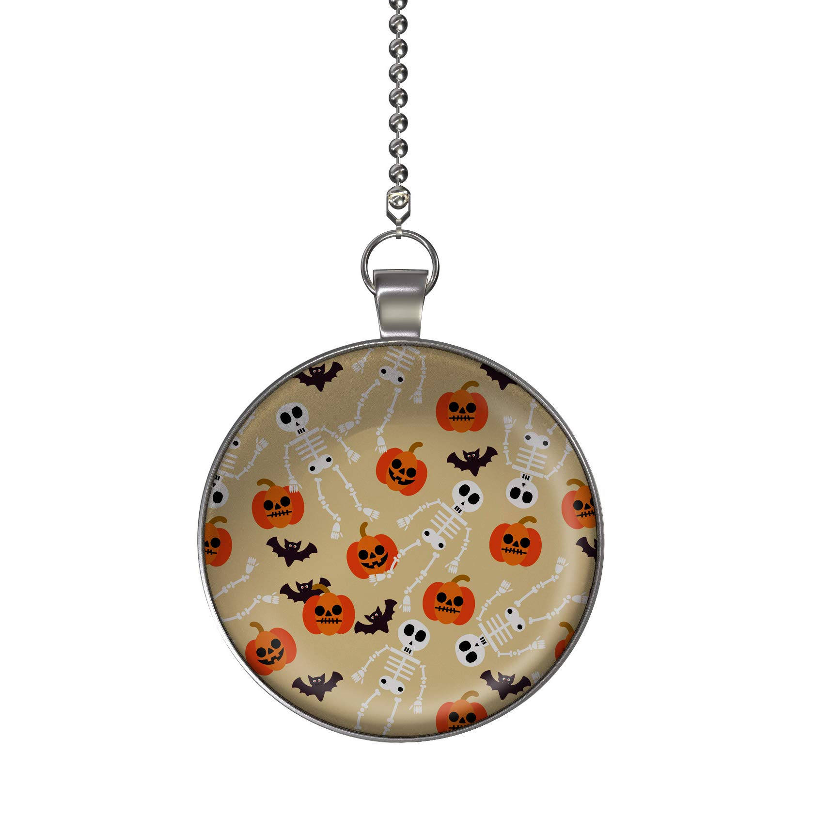 Halloween Skeleton Pumpkin & Bat Fan Light Pull Chain Pendant - Spooky Home Decor for Halloween Parties, Haunted Houses & Seasonal Lighting