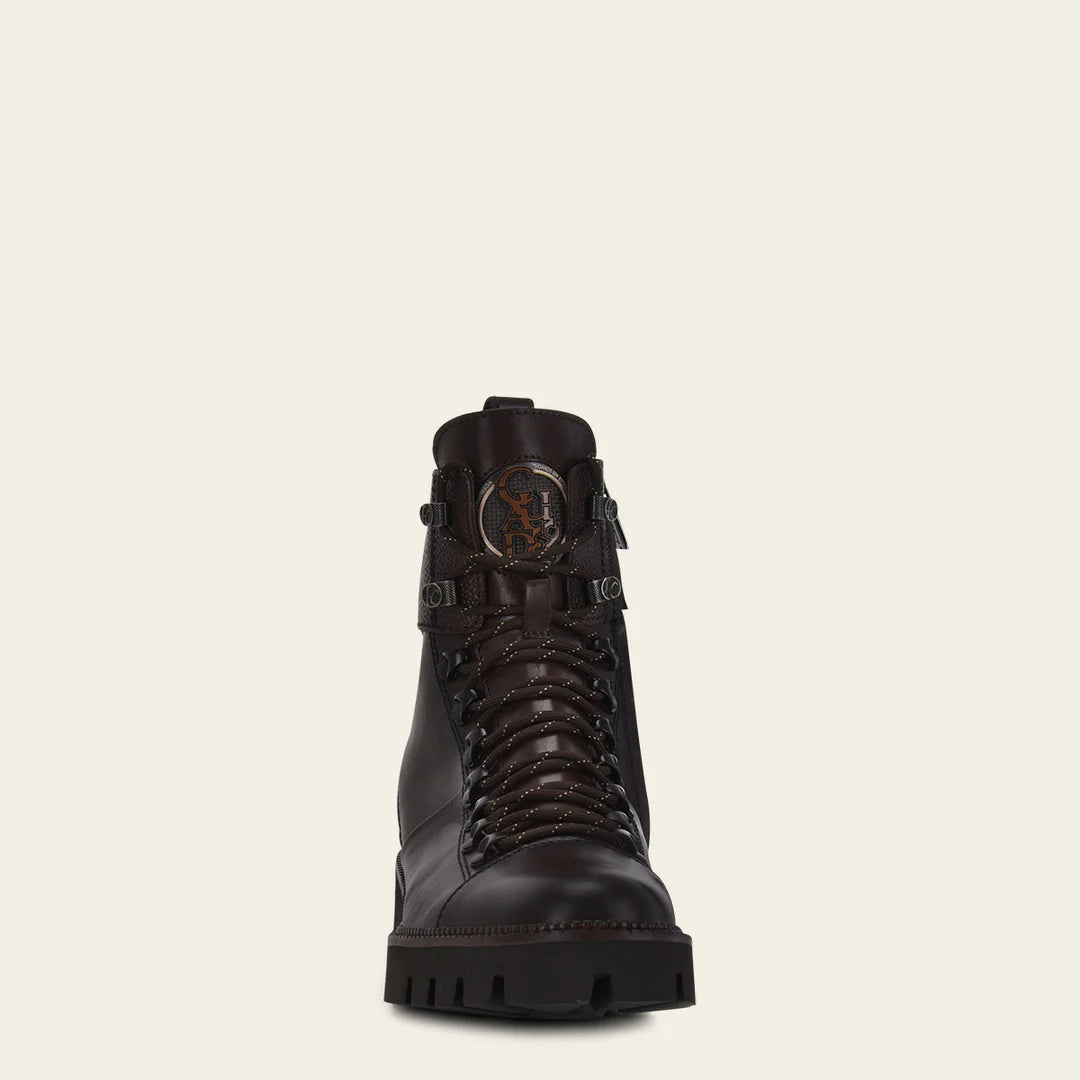 Franco Cuadra Men's Casual Chocolate Brown Leather Cowboy Ankle Boots with Zip - Perfect for Western Wear, Rodeo & Everyday Fashion