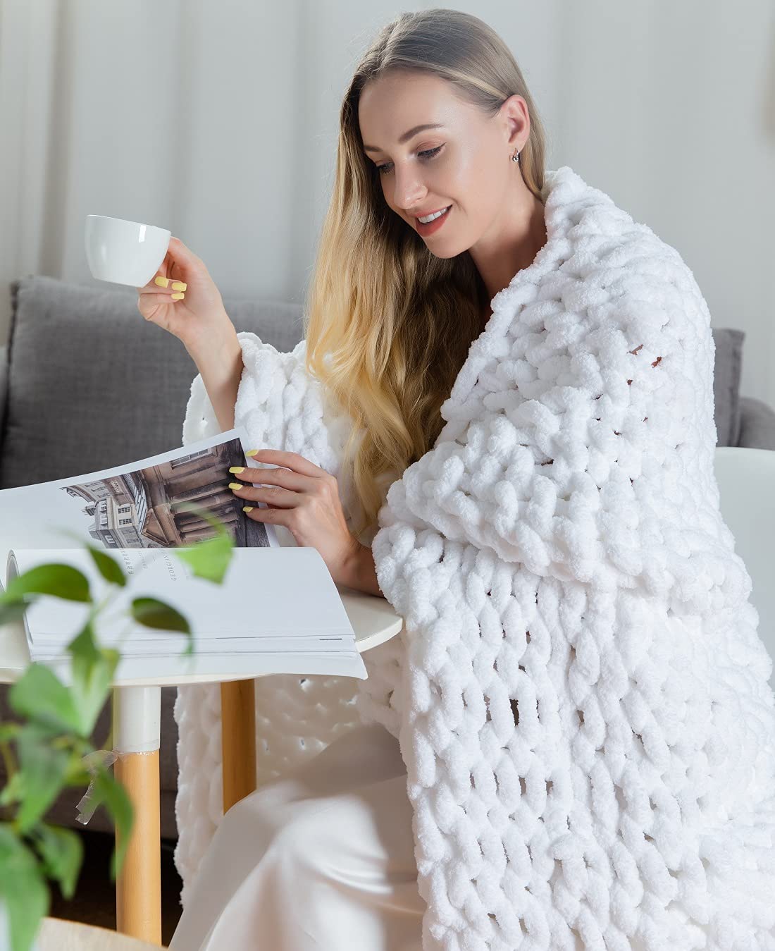Premium Chunky Knit Luxury Throw Blanket - Extra Large 59