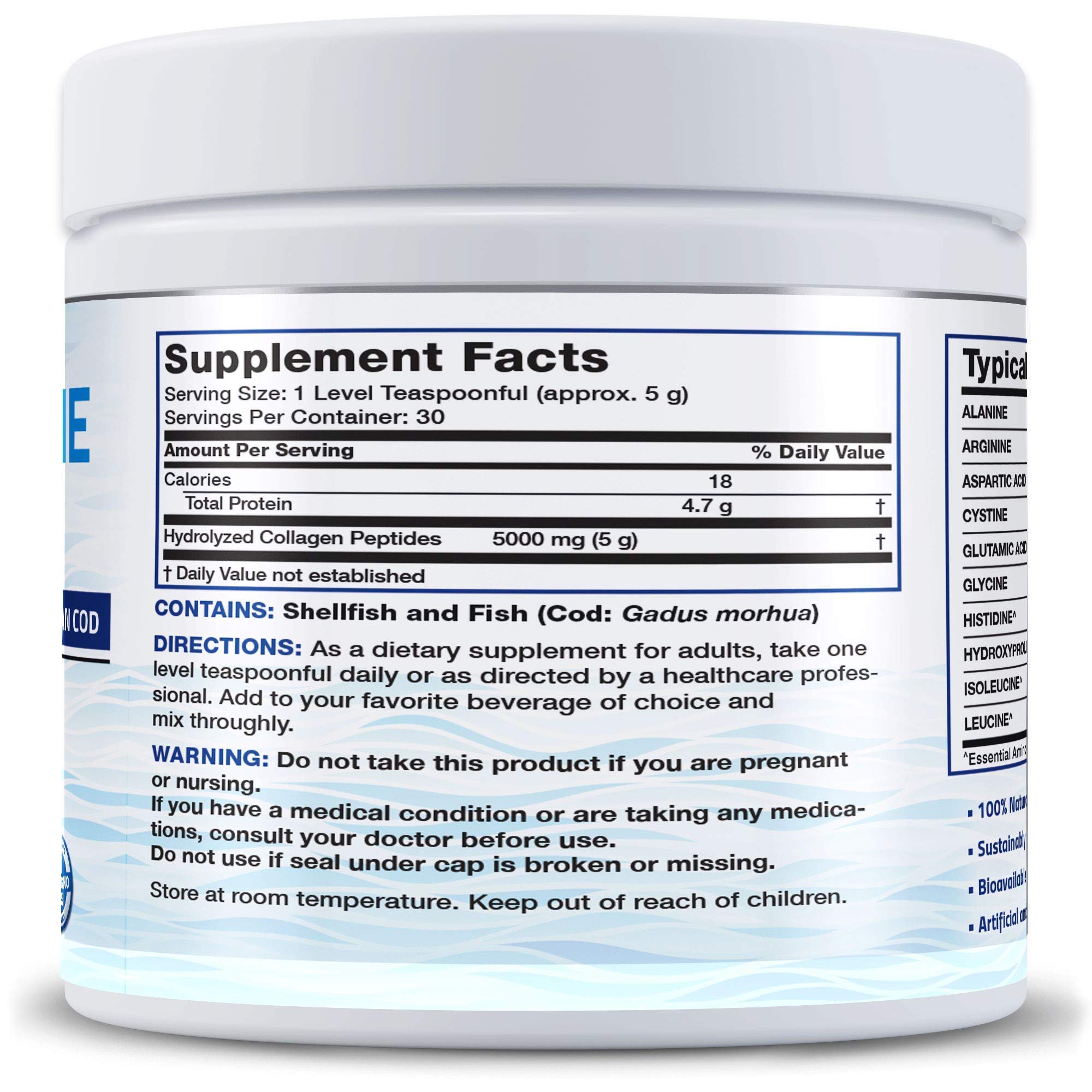 Premium Hydrolyzed Marine Collagen Peptides Powder with 5000mcg Methyl B12 (Methylcobalamin) - Supports Skin, Hair & Joint Health - Ideal for Smoothies, Coffee & Post-Workout Recovery