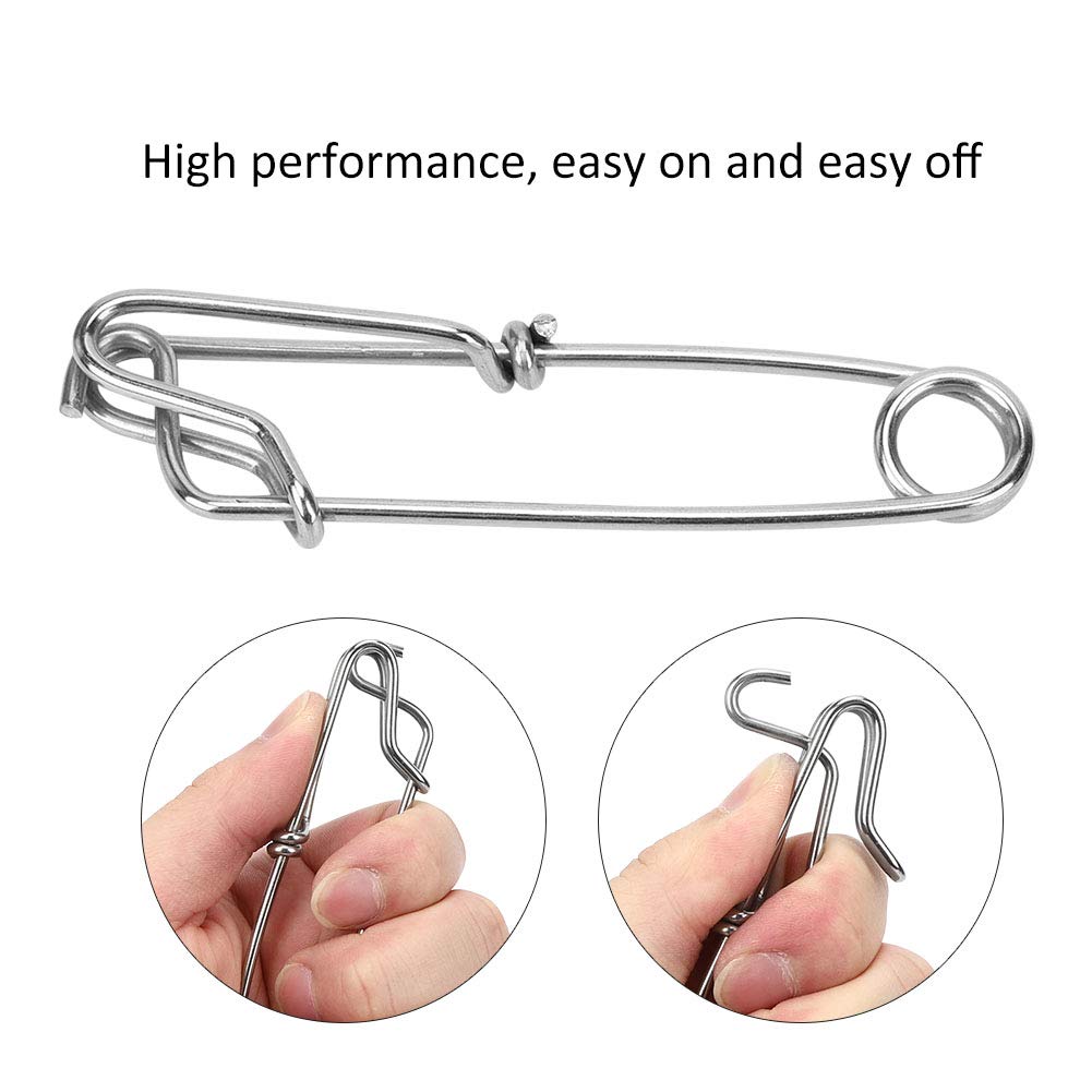 Alomejor Stainless Steel Longline Tuna Clip - Heavy Duty Fishing Snap Swivels & Branch Hanger for Saltwater Trolling - Perfect for Offshore Big Game Fishing and Commercial Longline Operations