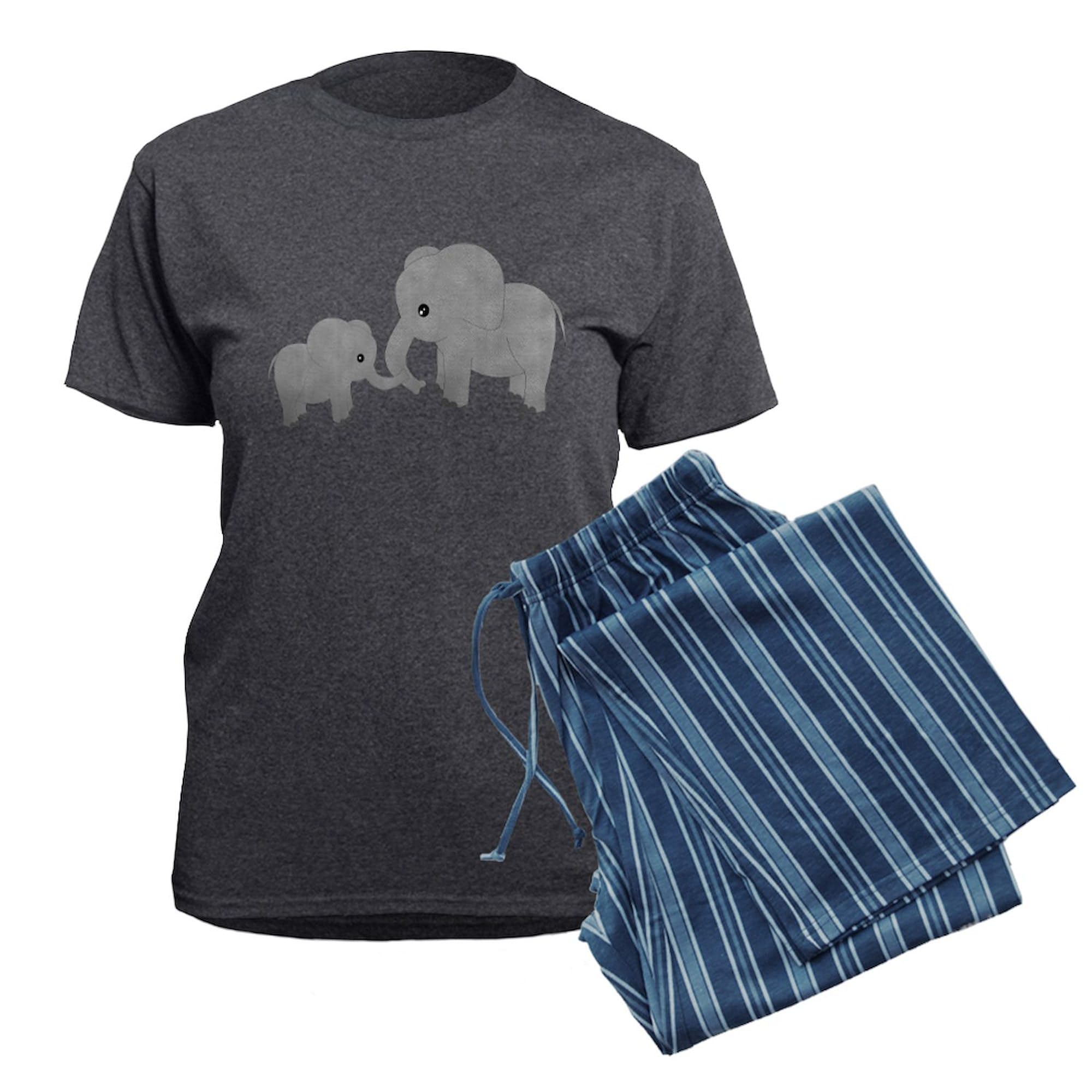 Cute Elephants Mom and Baby Pajama Set for Women - Soft & Comfortable Novelty Sleepwear in Charcoal | Perfect for Mother-Daughter Matching Outfits, Family Pajama Parties & Cozy Nights