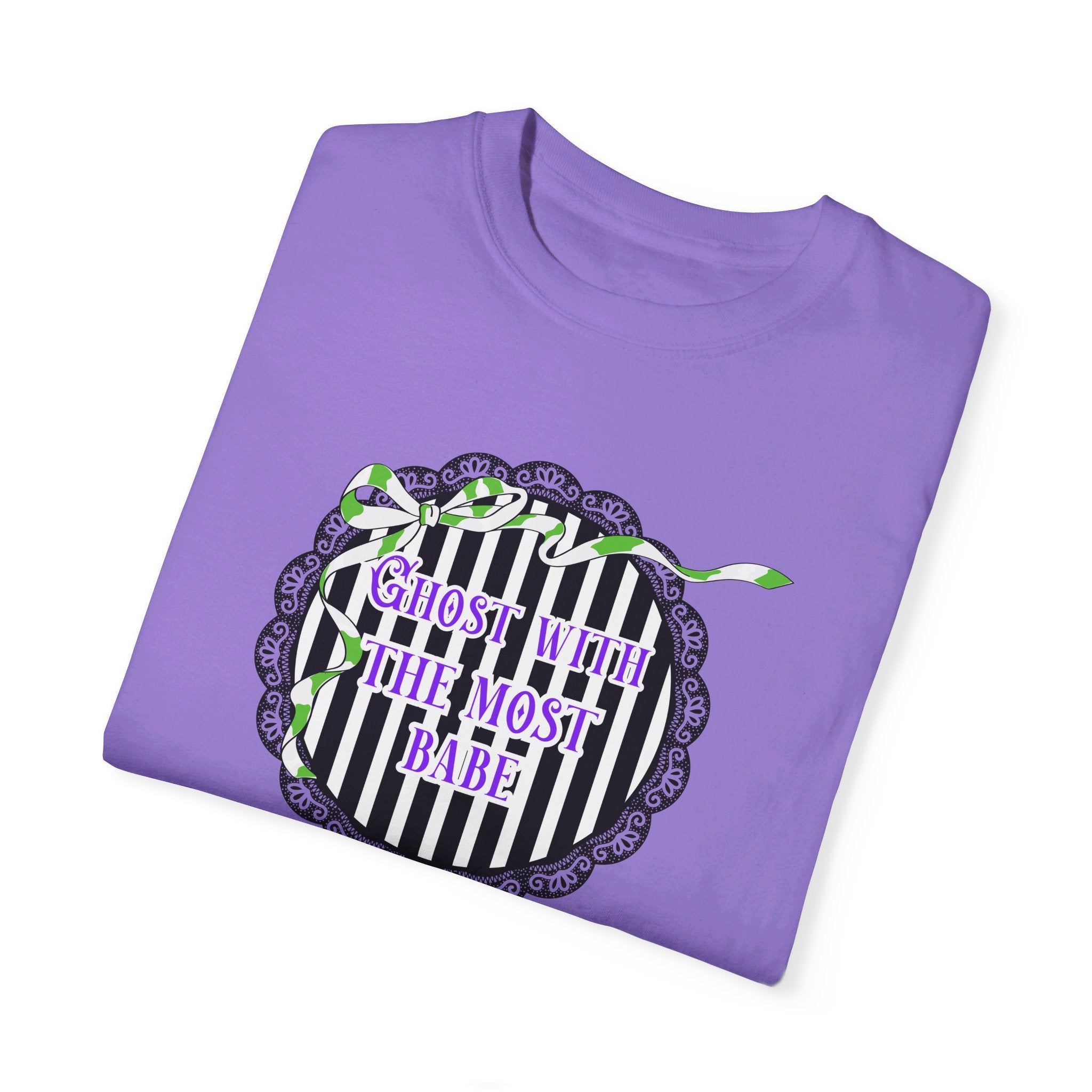 Ghost With The Most Babe Shirt - Cute Halloween Graphic Tee for Women - Perfect for Costume Parties & Spooky Season Outfits