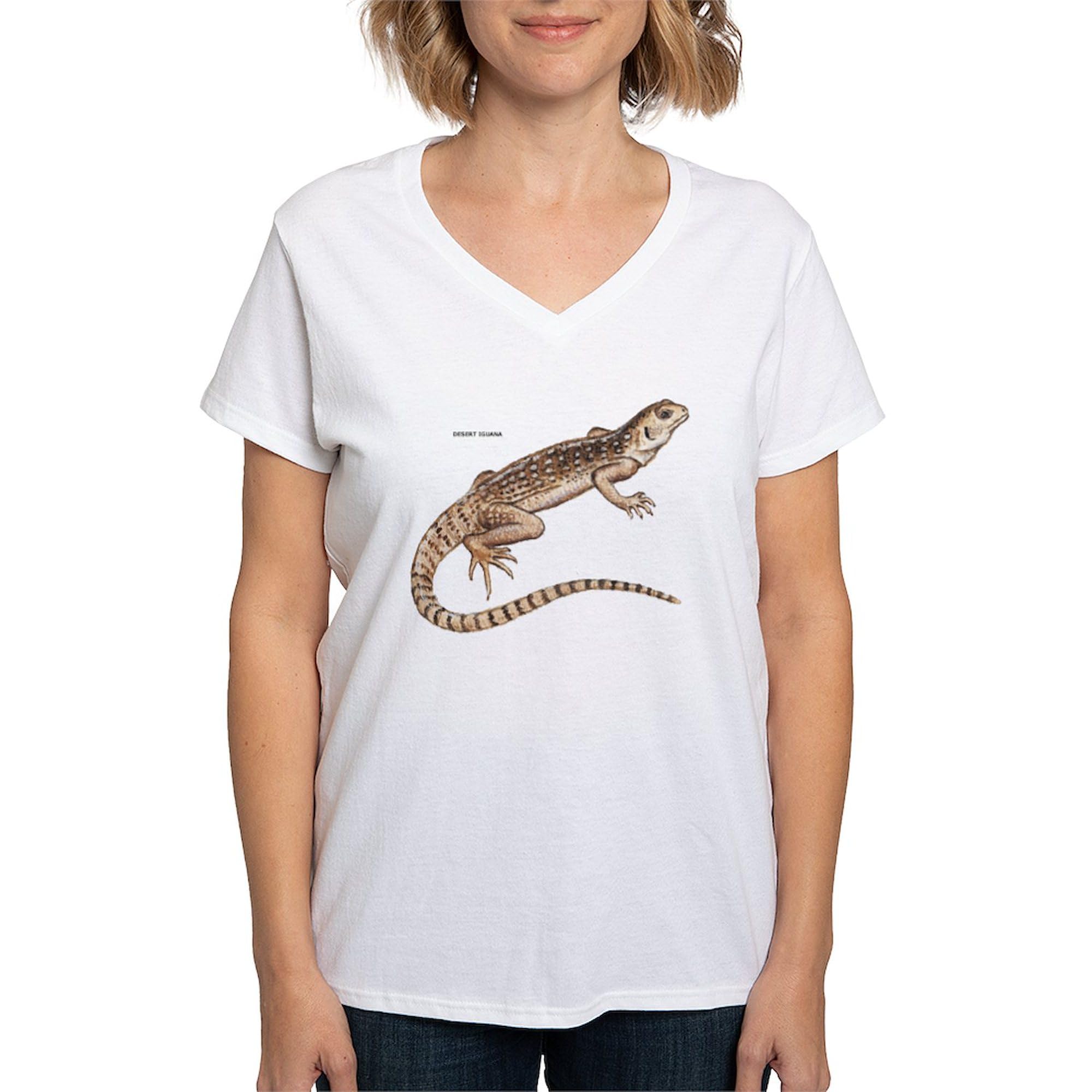 Desert Iguana Women's V-Neck Cotton T-Shirt - Soft & Comfortable Casual Tee for Women - Perfect for Outdoor Adventures, Travel & Everyday Wear