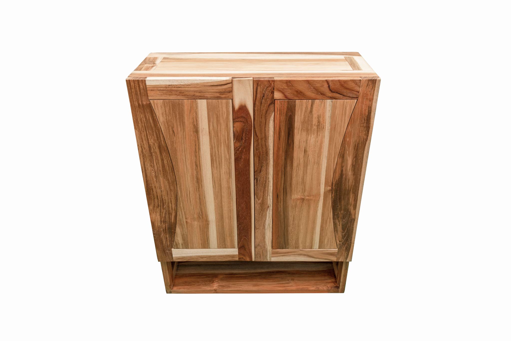 EcoDecors 100% Solid Teak Wood Hanging Wall Medicine Cabinet with Soft Close Doors - Natural Finish Bathroom Storage for Toiletries & Essentials | Perfect for Bathroom, Spa, or Salon Organization