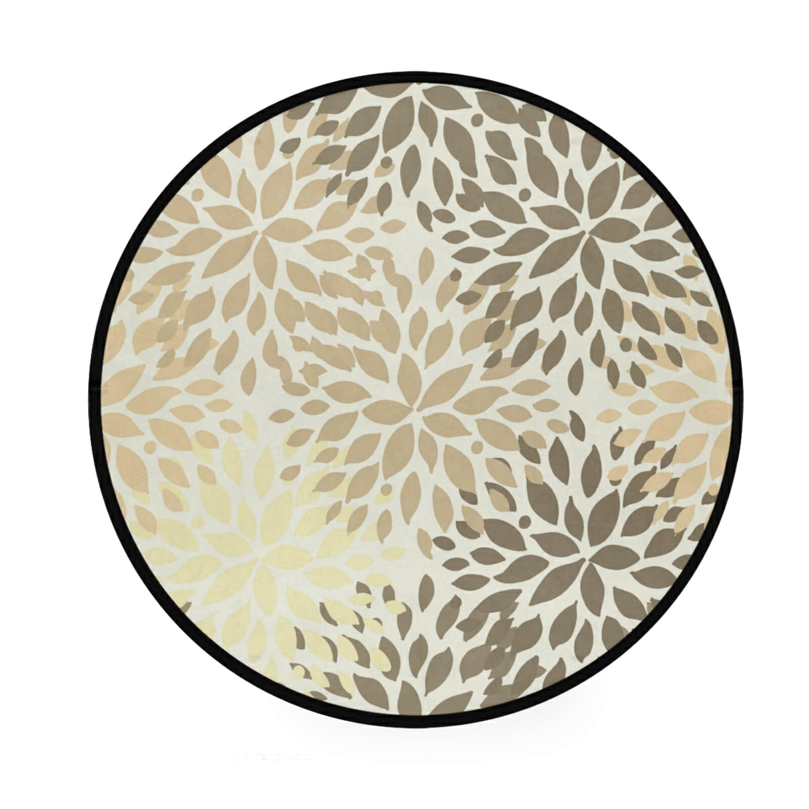 Vintage Floral Round Area Rug - Non-Slip Doormat for Indoor & Outdoor Use, 36.2 Inch Welcome Mat - Perfect for Entryway, Living Room, and Front Door Decor