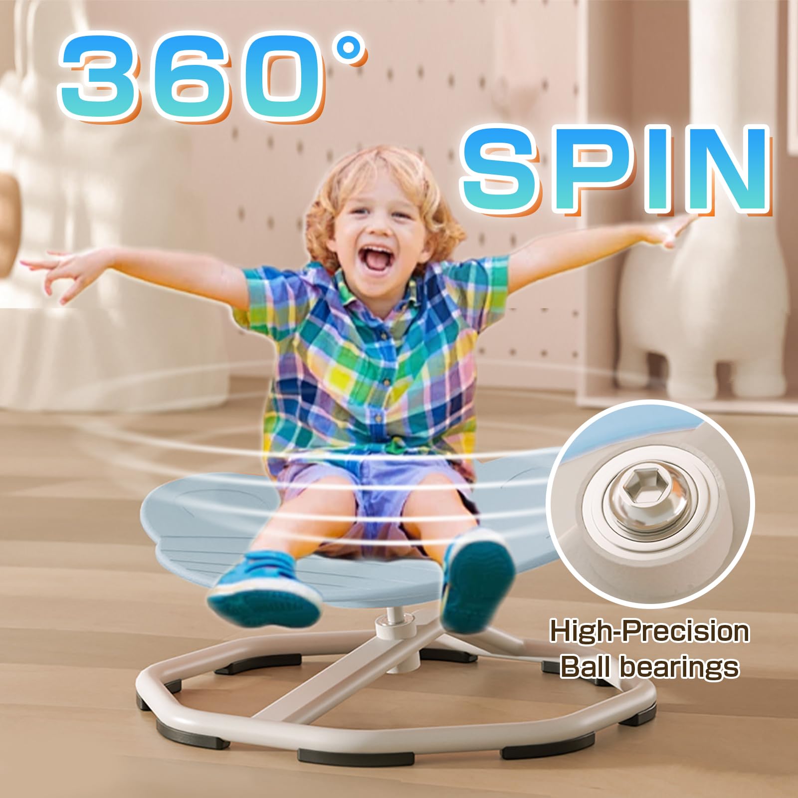 Kids Swivel Chair - Sensory Spinning Chair for Autistic Children, Light Blue Autism Therapy Chair - Perfect for Classroom, Playroom & Home Sensory Integration