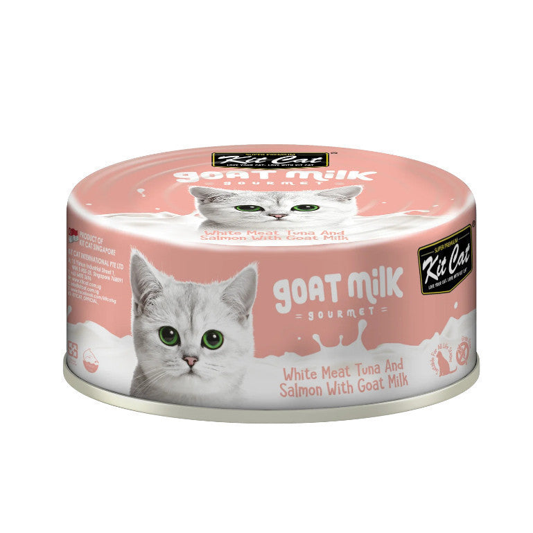 Premium Kit Cat Goat Milk Gourmet Wet Cat Food - 70g Can (12 Delicious Flavors) | High-Protein Meal for Adult & Senior Cats | Indoor & Outdoor Feline Nutrition
