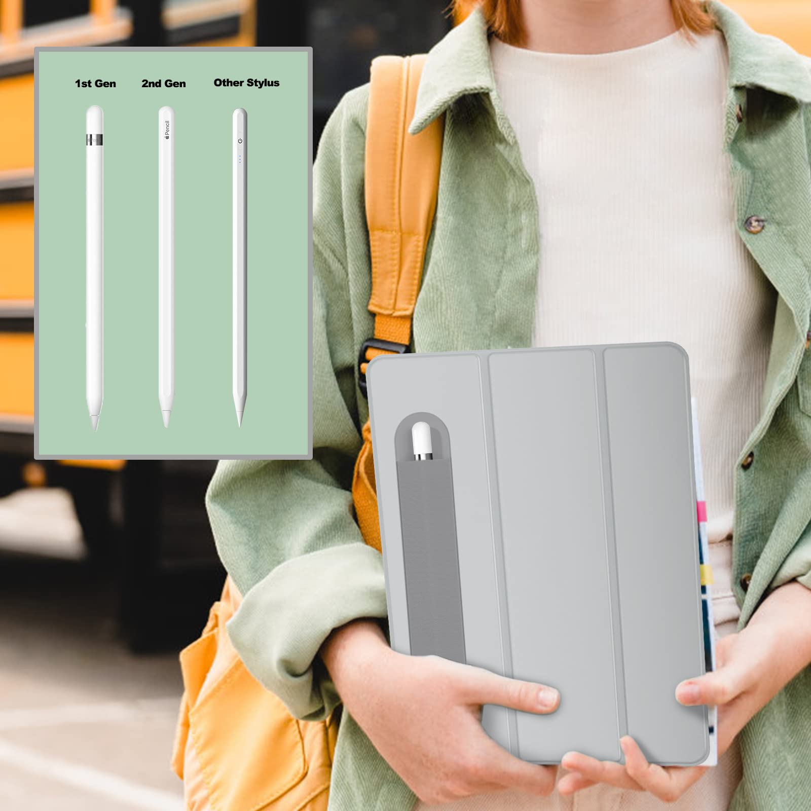 Apple Pencil Holder 3-Pack for 1st/2nd Gen - Gray Stylus Sleeve for Artists & Students