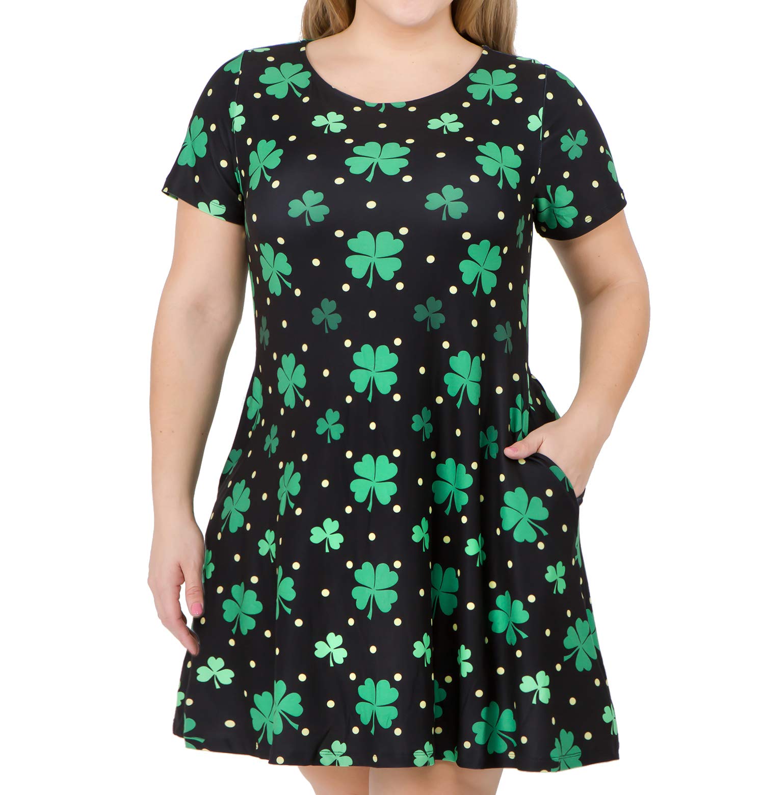 ICONOFLASH Women's Casual Summer Dresses with Pockets - Short Sleeve Floral Print Sundress for Beach, Vacation & Everyday Wear