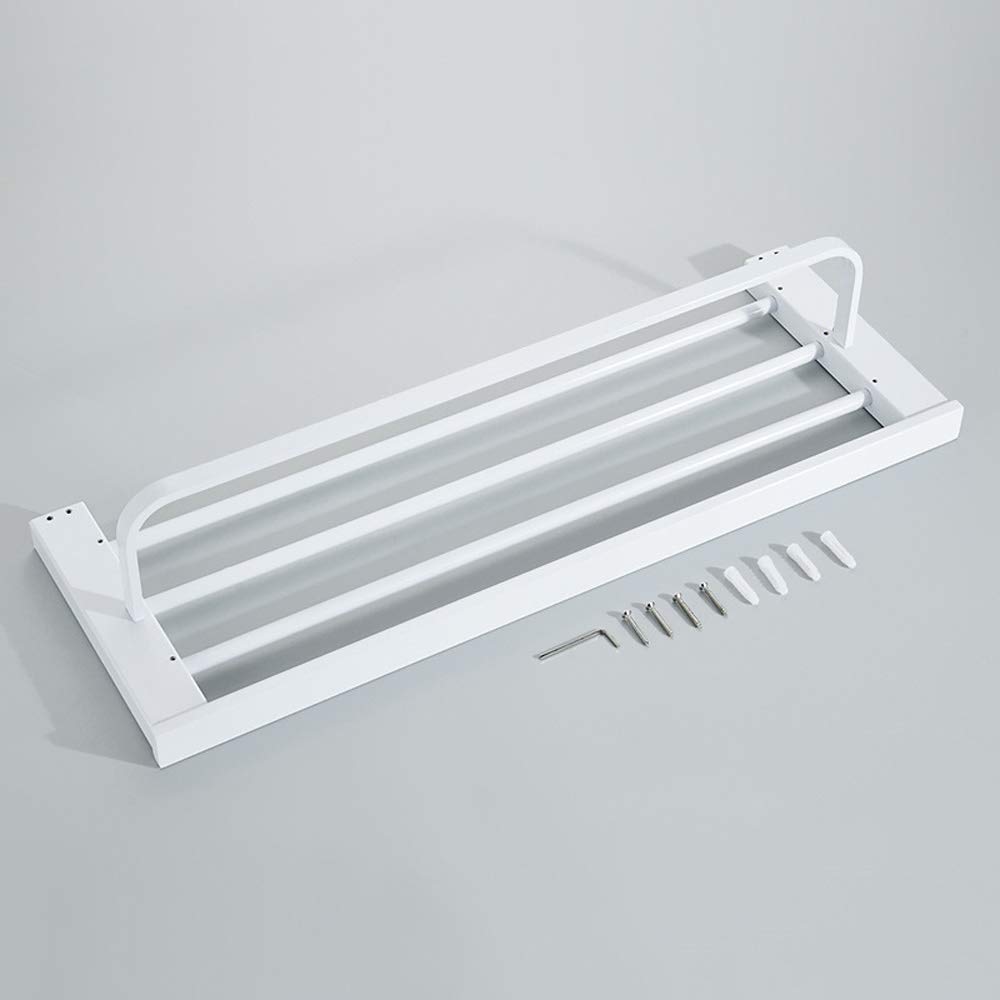 Stainless Steel Bathroom Shelf - Dual Towel Rack Wall Mounted Organizer for Bath Towels & Storage | Rustproof SUS304 for Home, Hotel & Spa (Perfect for Small Bathrooms & Space-Saving Solutions)