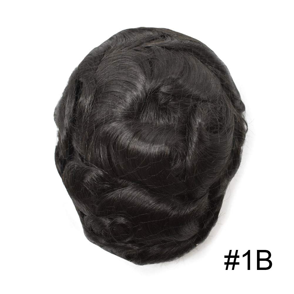 Premium Men's Toupee Hair System - Full Clear PU Base with European Human Hair - Easy Attachment Hairpiece for Men - Perfect for Daily Wear, Special Occasions & Hair Loss Solutions