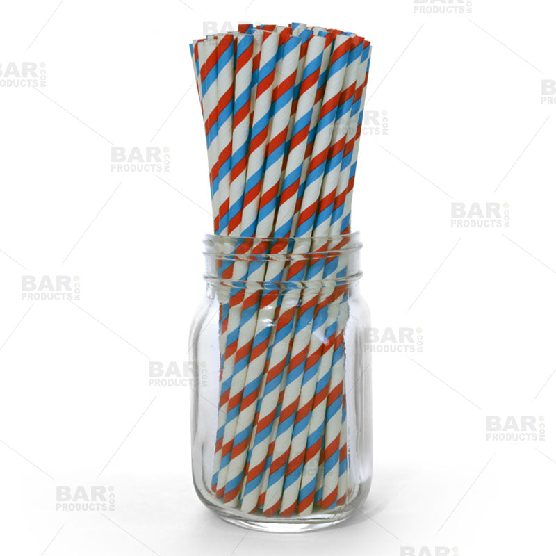 BarConic® Eco-Friendly Biodegradable Paper Straws - 100 Pack, Perfect for Parties, Restaurants & Home Use - Made in USA