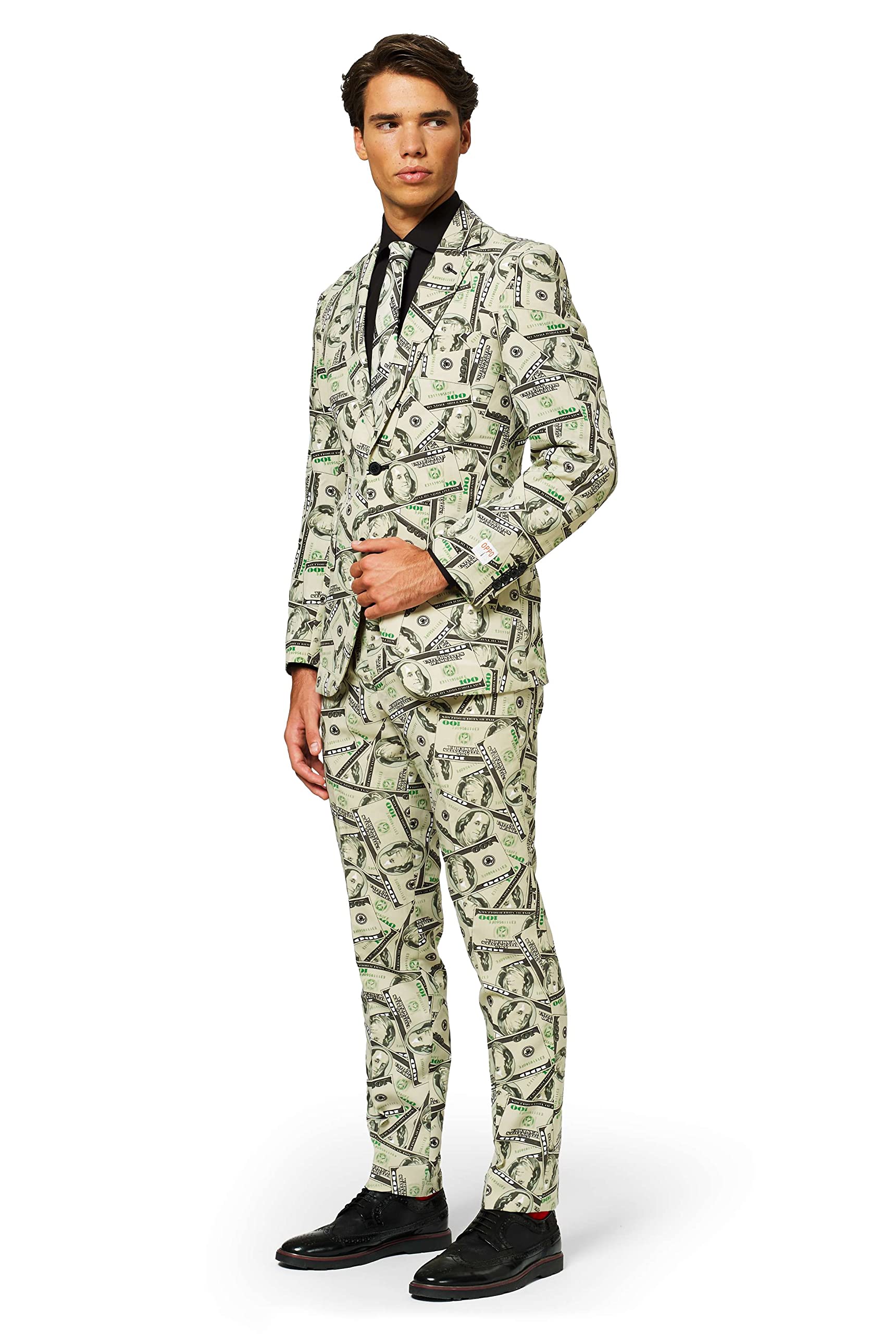 OppoSuits Men's Funny Prom Suit Costume - Stylish Jacket, Pants & Tie Set for Crazy Party Outfits | Perfect for Halloween, Bachelor Parties & Themed Events