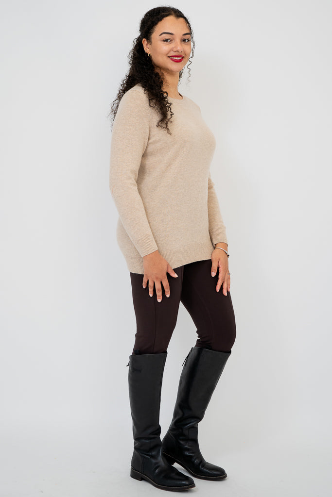 Kamila Women's Wool Cashmere Sweater in Camel - Soft & Warm Winter Pullover for Casual Outings & Office Wear