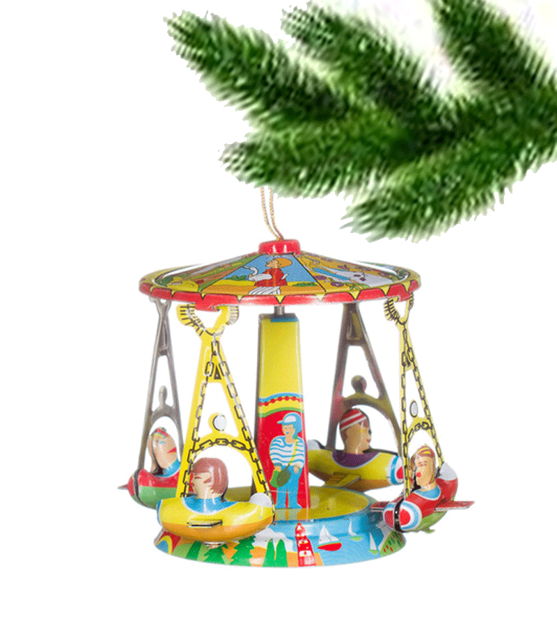 Vintage Carousel Tin Ornament - Handcrafted Metal Christmas Tree Decoration for Holiday Home Décor | Perfect for Xmas, Winter Festivals & Collectibles