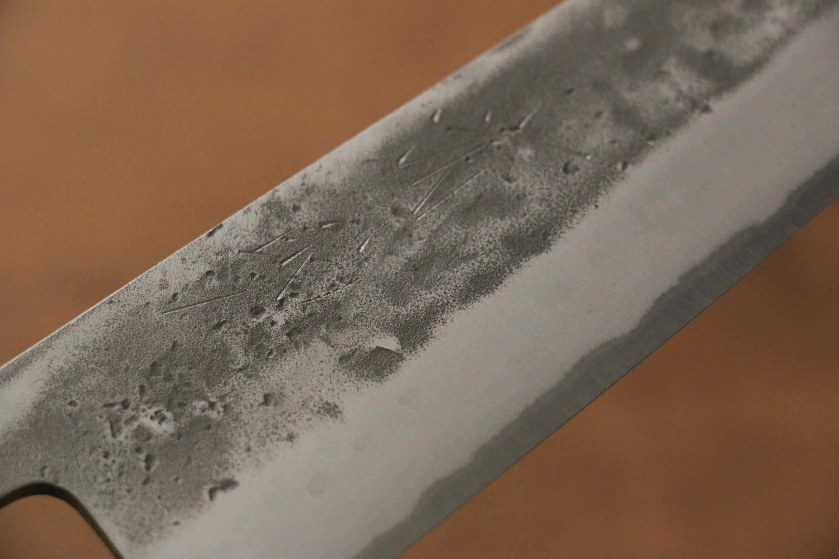 Premium Seisuke Blue Steel No.2 Nashiji Gyuto Japanese Chef Knife 180mm with Chestnut Handle - Perfect for Sushi, Meat Cutting & Professional Kitchen Use