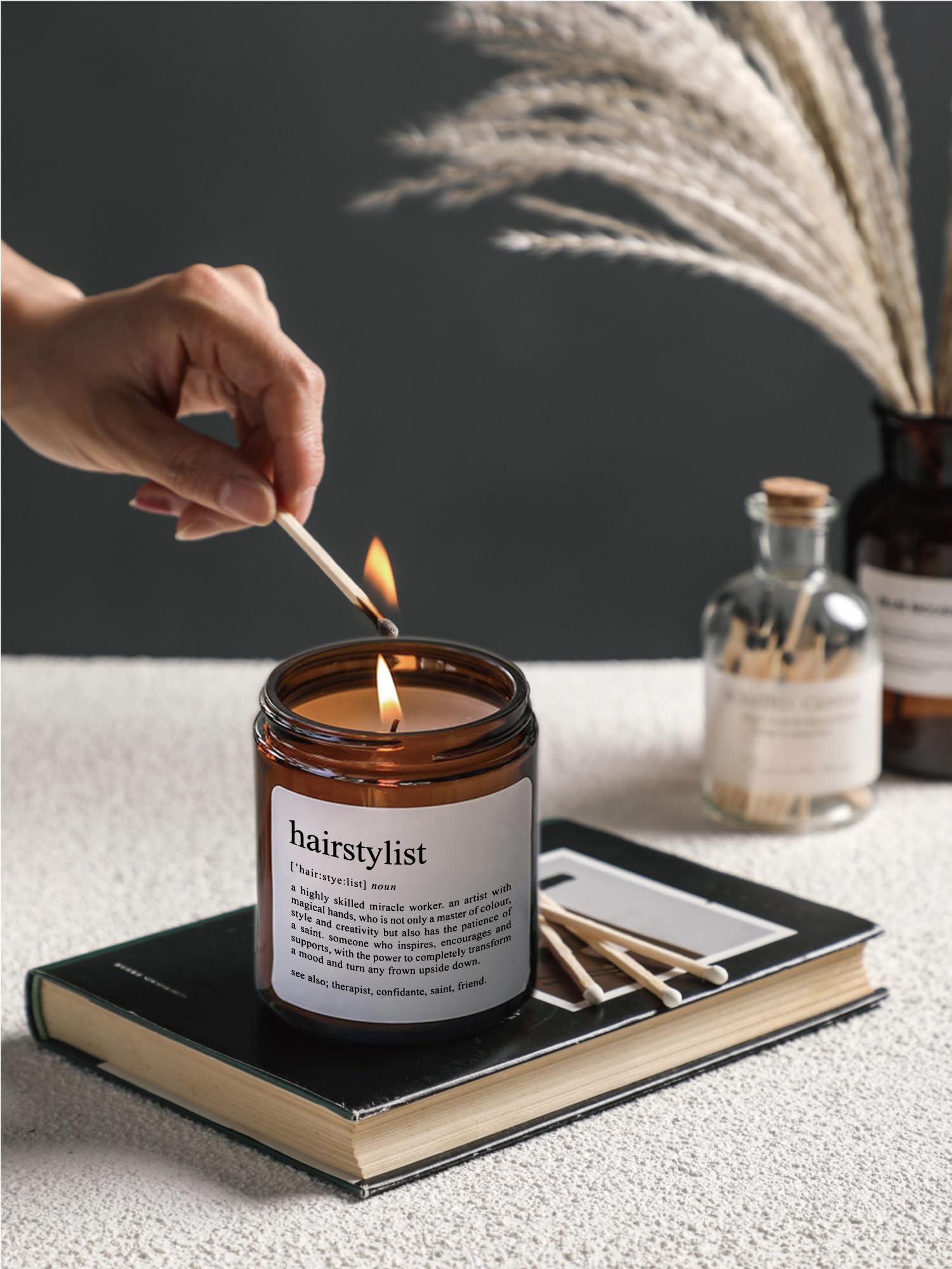 Funny Hairstylist Gifts - Sandalwood Rose Scented Candle for Women | Perfect Thank You Gift for Hairdressers & Stylists | Relaxing Aromatherapy for Salons & Home Spa