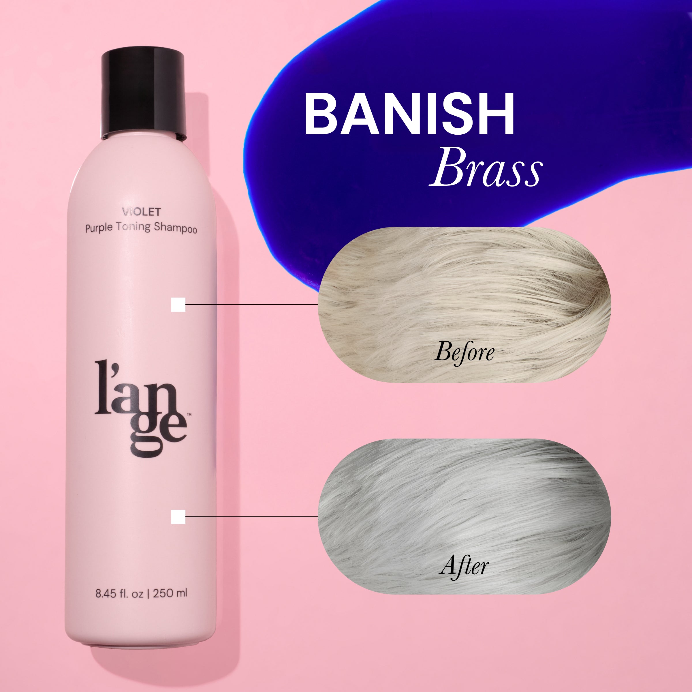 Intense Violet Shampoo for Blonde & Gray Hair - Toning Purple Shampoo to Neutralize Brassiness & Yellow Tones - Perfect for Color-Treated, Bleached, or Natural Silver Hair at Home Salon Use